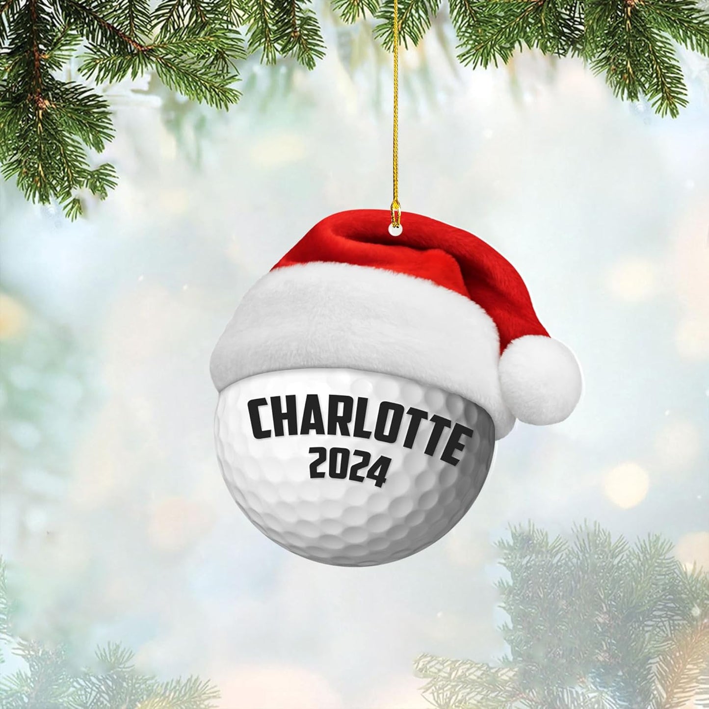 Personalized Golf Ornaments for Christmas Tree 2025 Custom Golf Christmas Ornament Golfing Bag Ornament Sports Golf Cart Ornaments Gift for Golfer Bag Golfing Lovers Hanging Decoration (G29)