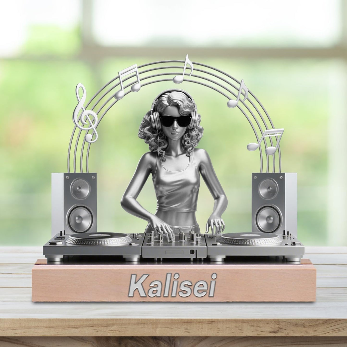 Custom DJ Name Desk Sign Personalized Acrylic DJ Desk Ornament Music Studio Decor Plaque Disc Player Hip-hop Singer Figurine Trinket Music Lovers Gift for Men Women