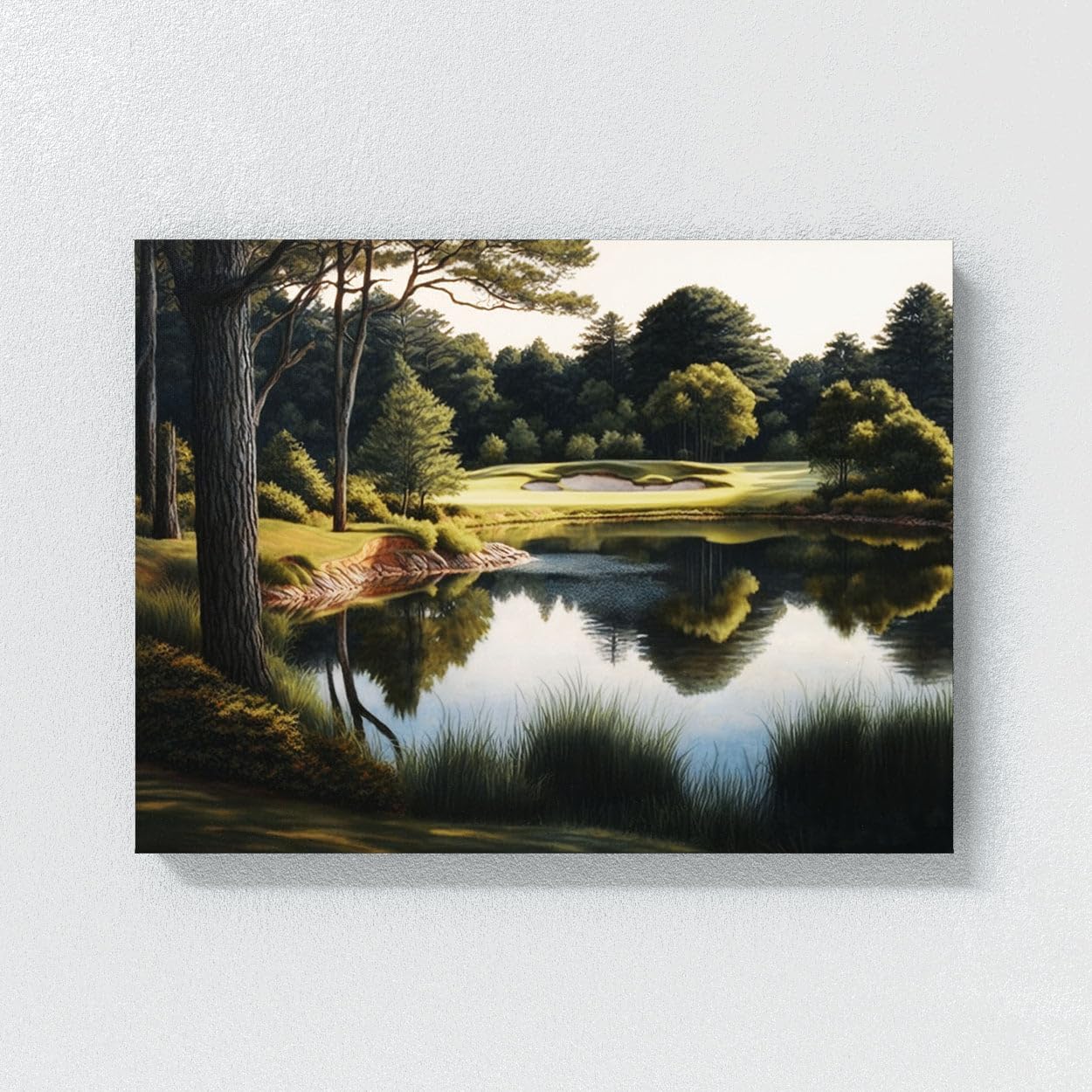Sense Canvas Golf Realistic Course 10 Canvas Art - Home Decor Wall Art Print Poster Painting Large 40x30 / 1.5"