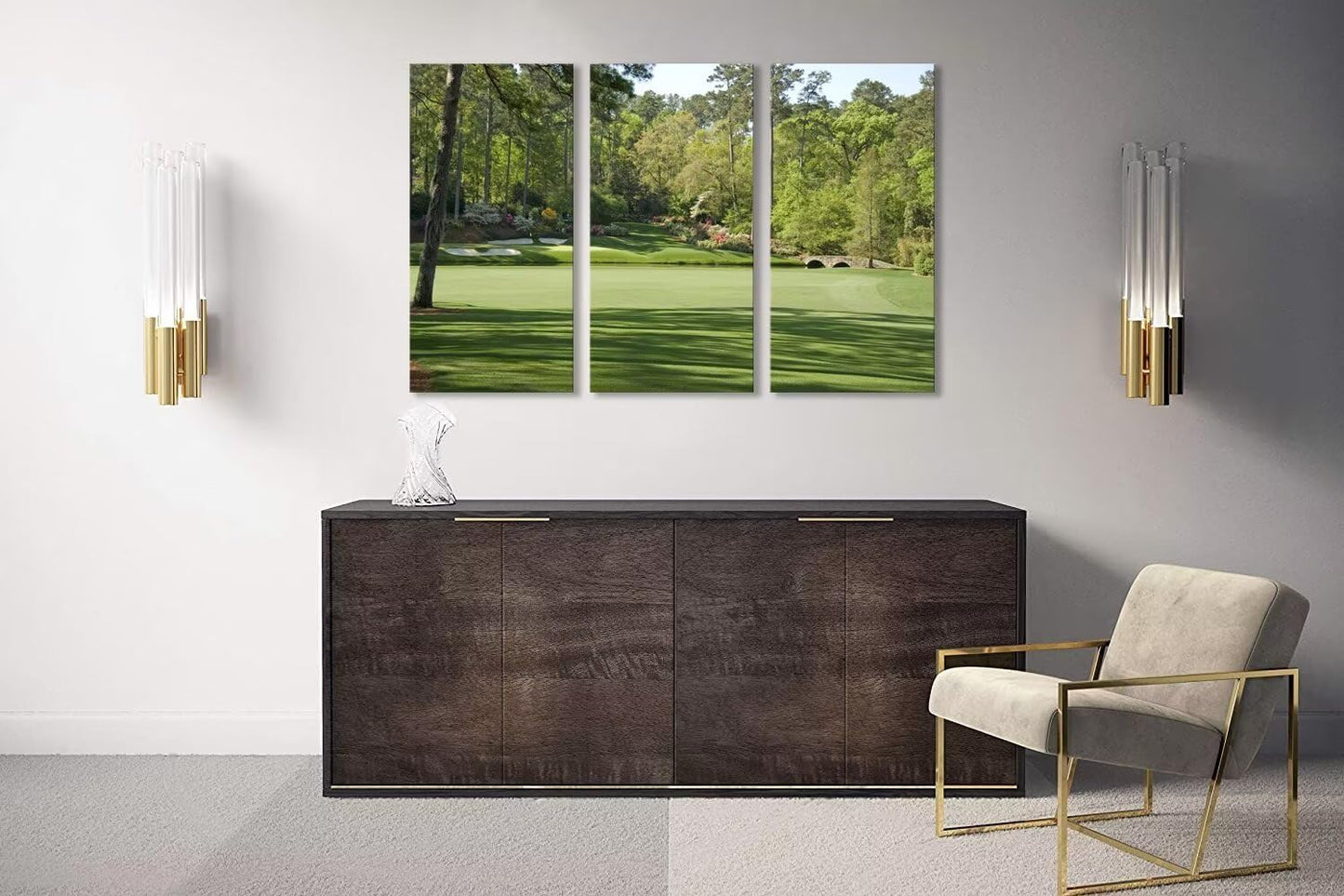 Augusta Golf Course Wall Art for Living Room Bedroom Bathroom Home Decorations - Augusta National Golf Course Pictures Posters Framed Artwork Canvas Prints Ready to Hang(12''W x 24''H x3)
