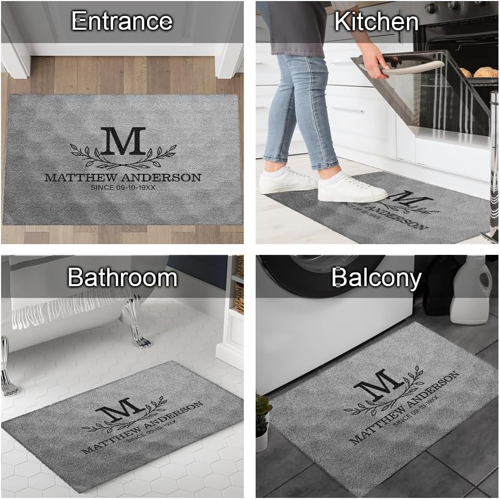 Personalized Golf Doormat – Personalized Welcome Mat with Family Name Year – Non Slip Outdoor Entry Rug for Porch, Garage, or Golf Lover Home Decor, for Men (Golf Doormat 03)