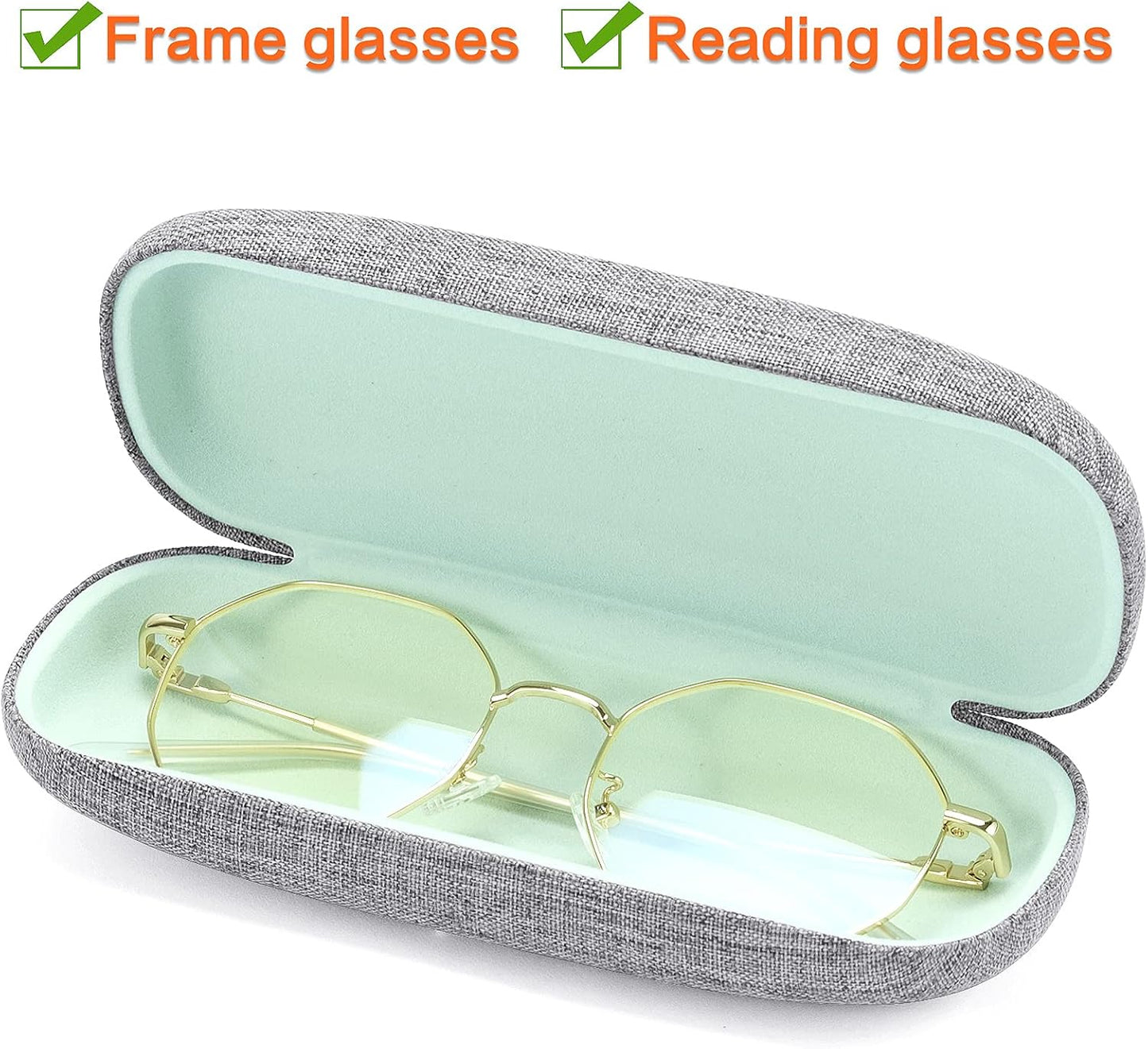 Vemiss Hard Shell Eyeglasses Cases, Linen Fabrics Protector Sunglasses Case, Large Glasses Case