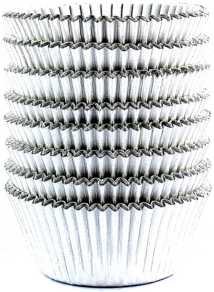 Eoonfirst Silver Foil Cupcake Case Liners Baking Muffin Paper Cups 200 Pcs