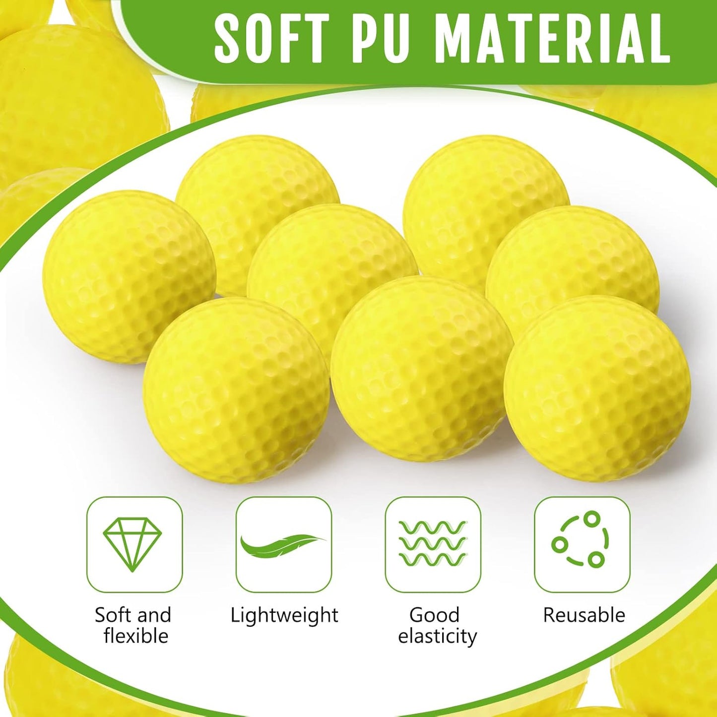 Junkin 80 Pcs Foam Golf Balls Rubber Practice Balls Realistic Feel and Flight Sport Training for Indoor or Outdoor Backyard Golf Training