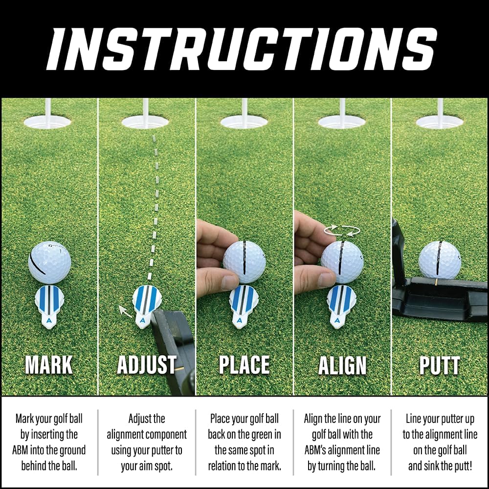 Putting Alignment Aid Tool - Golf Ball Marker - Rotate to Aim - Golf Gift Accessory for Men & Women Golfers - USGA Compliant