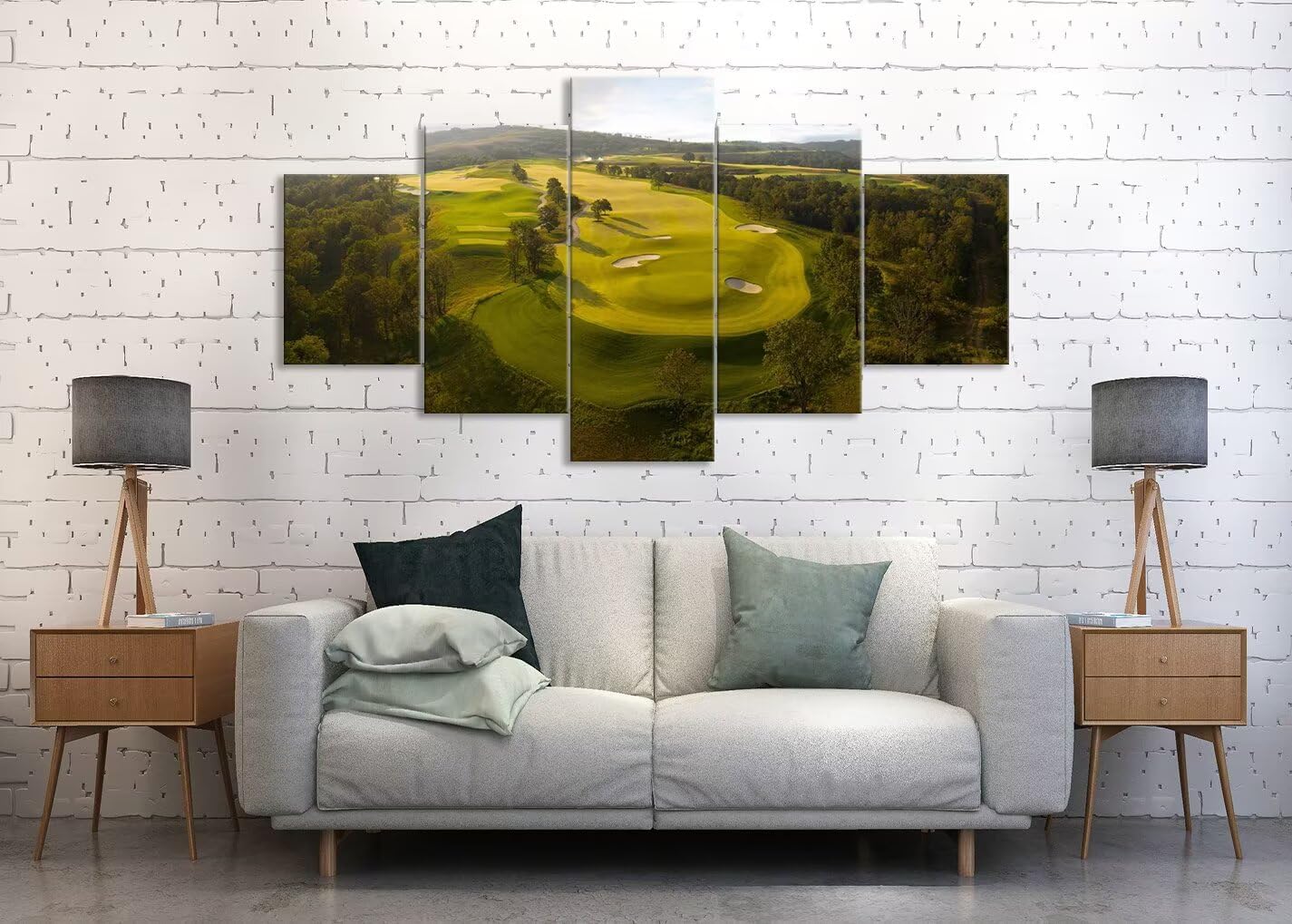 chenchenArt Payne's Valley Golf Course Wall Art Canvas Prints - Payne's Valley Golf Course Pictures Wall Decor for Living Room Bedroom Bathroom Home Decorations Framed Ready to Hang(50''W x 24''H)