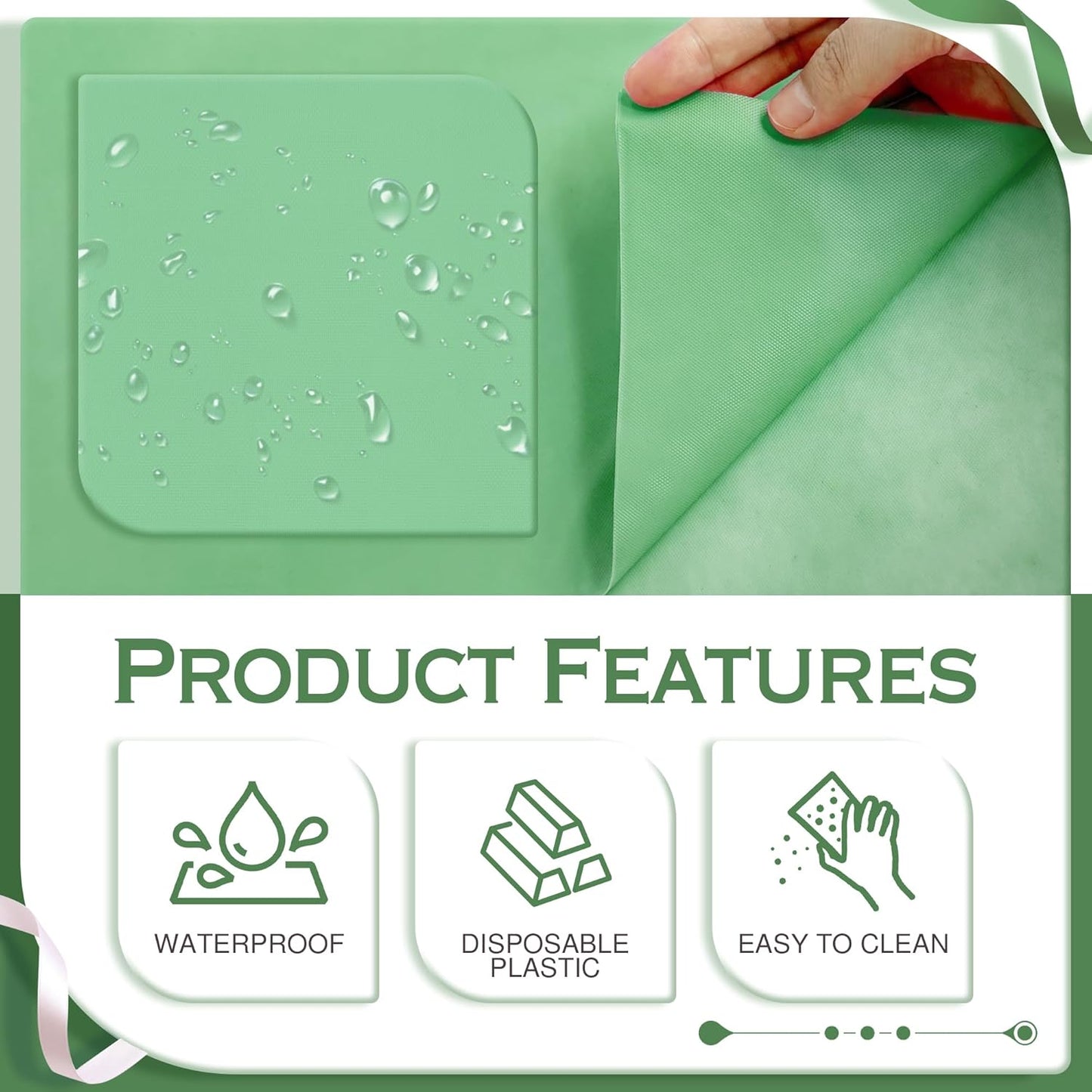 6 Pieces Blue & Green Series Rectangle Tablecloth, 54x72" Solid Color Waterproof & Spillproof Disposable Plastic Table Cover, Durable Party Tablecloth for Dining, Buffet, Picnic, Outdoor Events