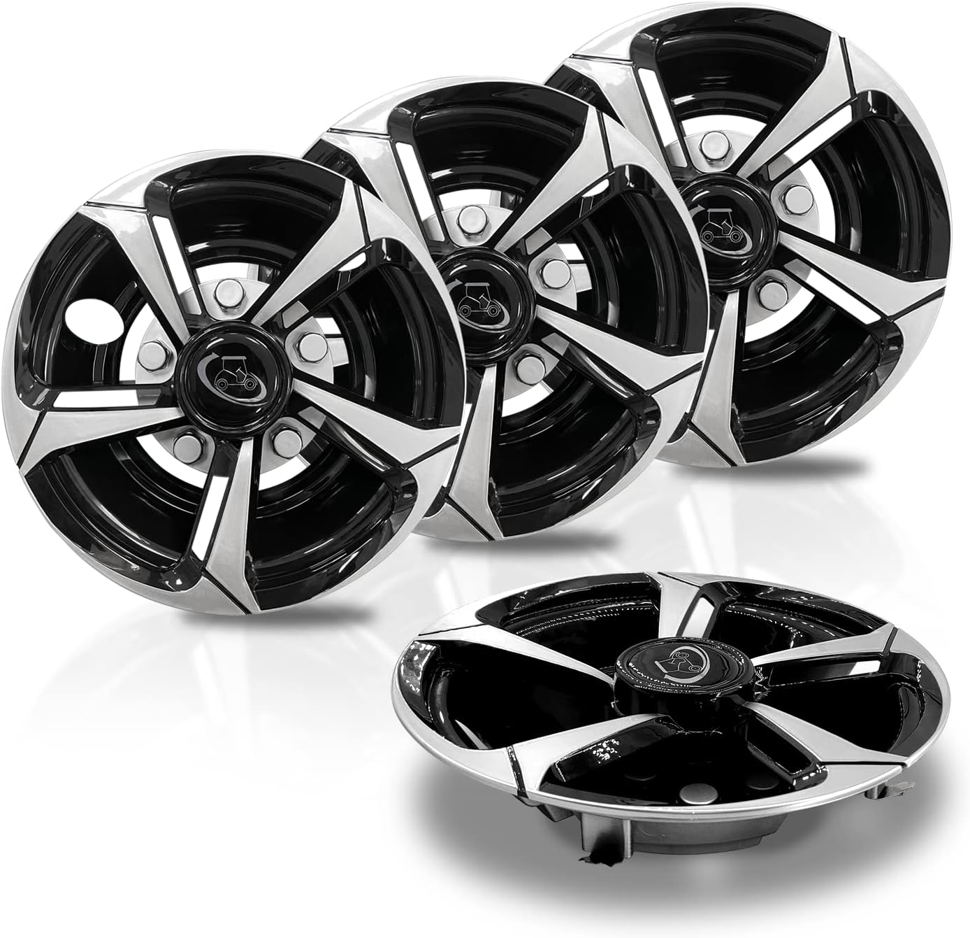 Golf Cart Wheel Covers Hub Caps for EZGO, Club Car, Yamaha Most Golf Carts- 8 Inch Set of 4, Golf Cart Hub Cap