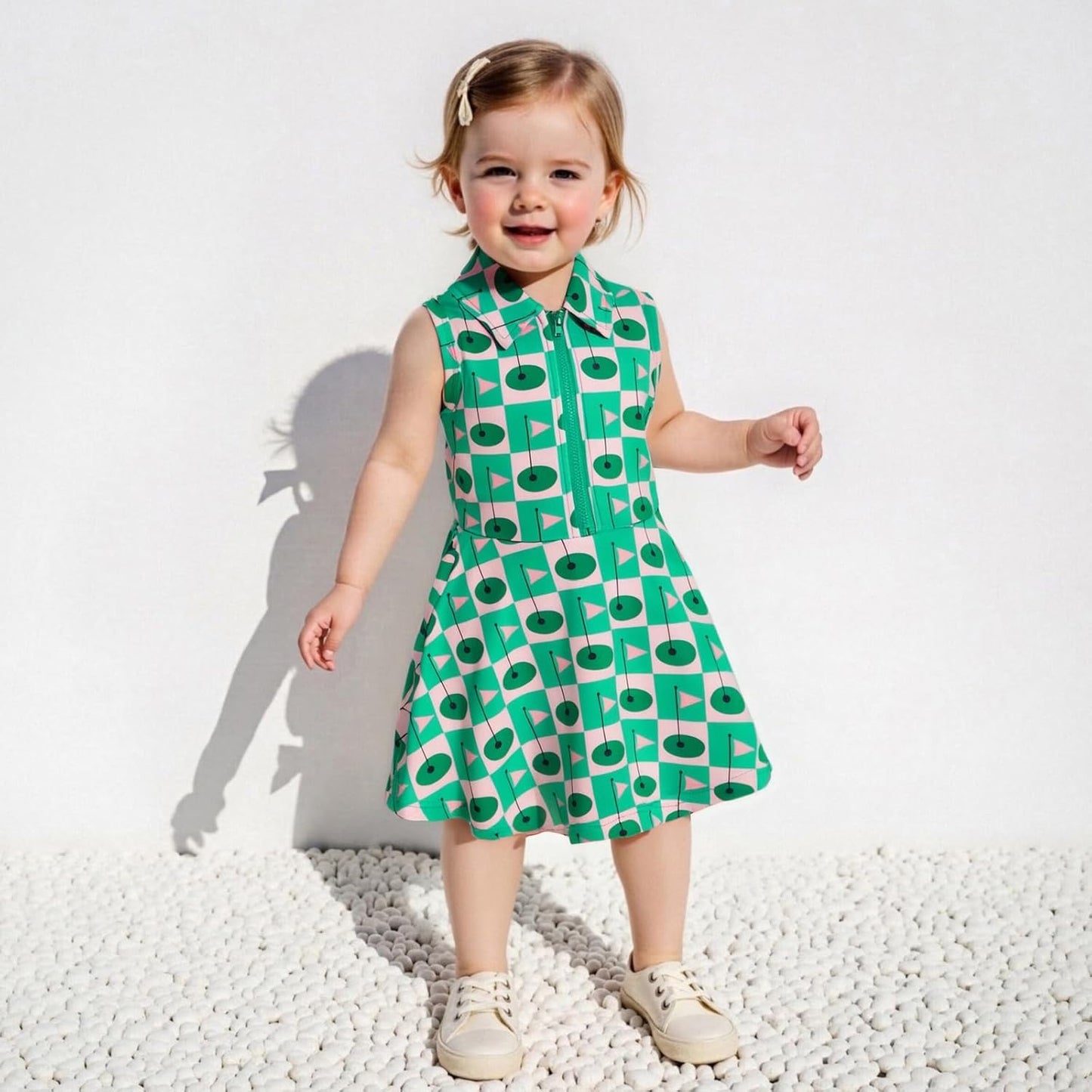 Little Girls Mardi Gras Outfit Toddler Sleeveless A Line Sun Dress Kids Zipper Party Dresses Spring Summer Clothes