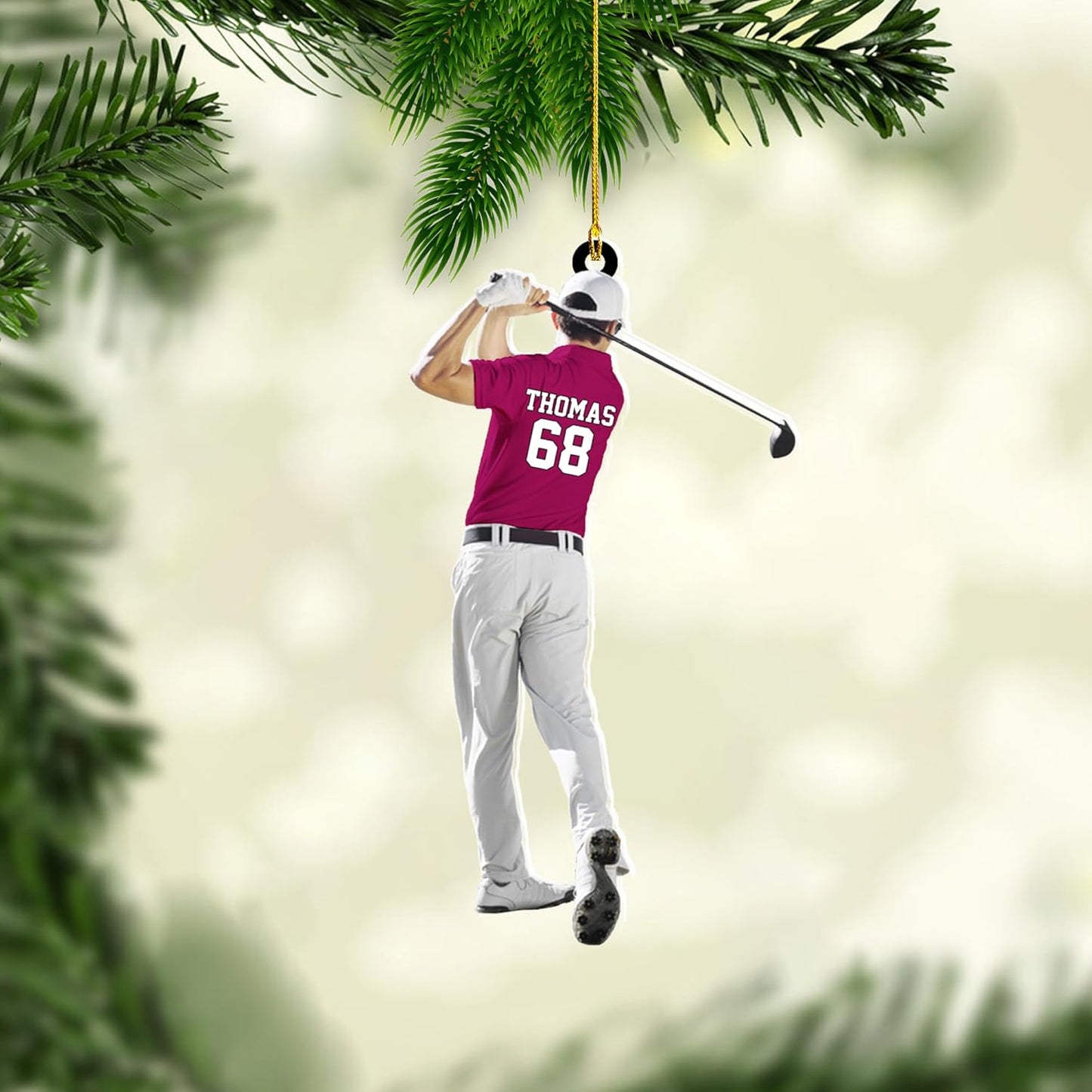 Personalized Golf Ornaments for Christmas Tree 2025 Custom Golf Christmas Ornament Golfing Bag Ornament Sports Golf Cart Ornaments Gift for Golfer Bag Golfing Lovers Hanging Decoration (G25)