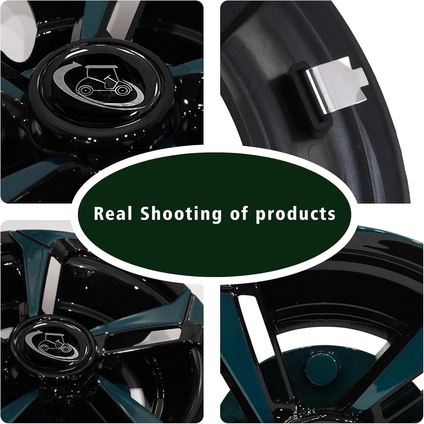 Golf Cart Wheel Covers Hub Caps for EZGO, Club Car, Yamaha Most Golf Carts- 8 Inch Set of 4, Golf Cart Hub Cap