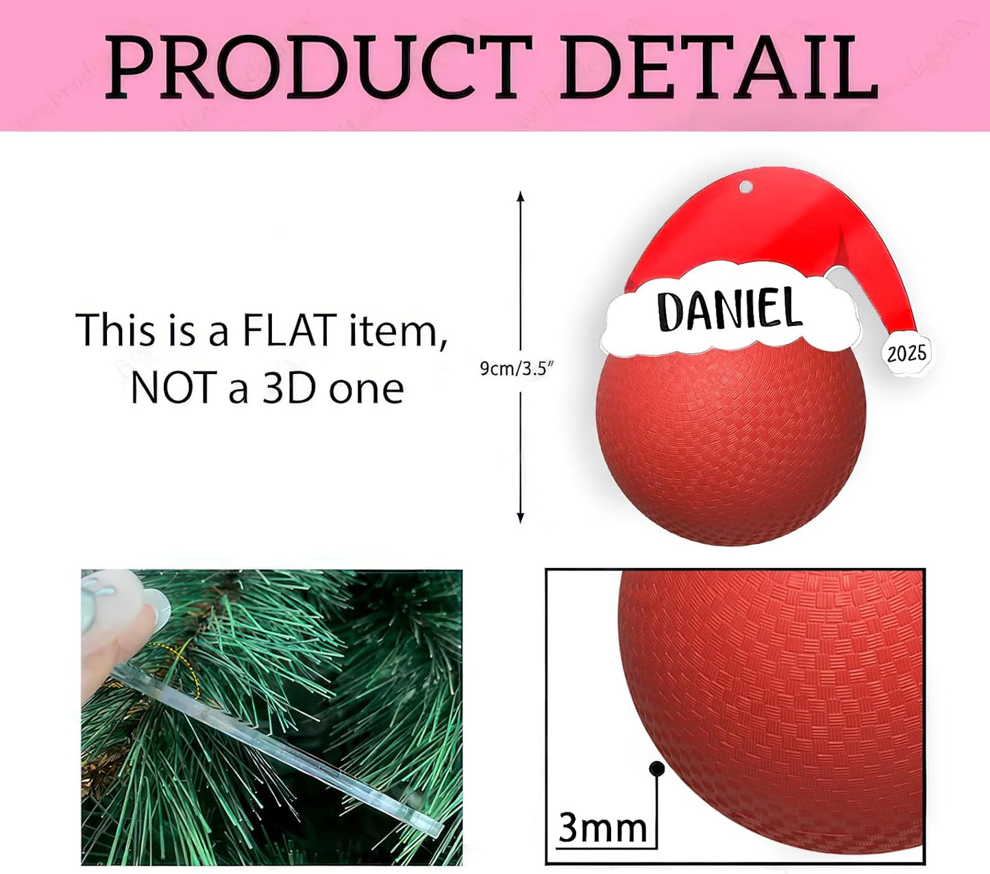 Personalized Dodgeball Balls Christmas Ornament 2025, Custom Dodgeball Ornaments with Name, Team Ornament, Custom Coach Gifts, Christmas Tree Decor, Gifts for Sports Lovers Boys, Xmas Gift 2025