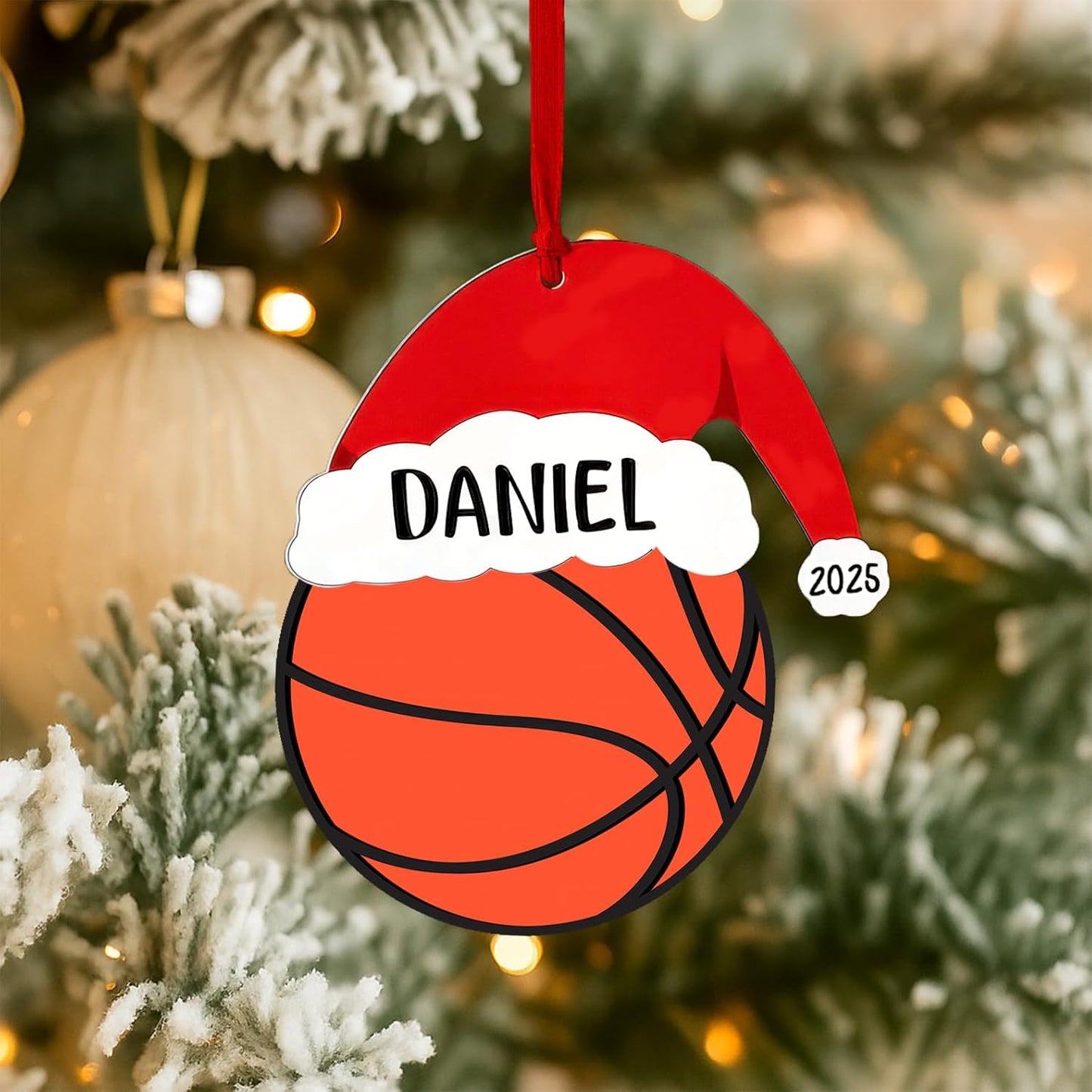 Personalized Basketball Christmas Ornament 2025, Basketball Ornaments for Christmas Tree, Team Ornament, Custom Coach Gifts, Hanging Decor, Gifts for Sports Lovers Boys, Xmas Gift 2025