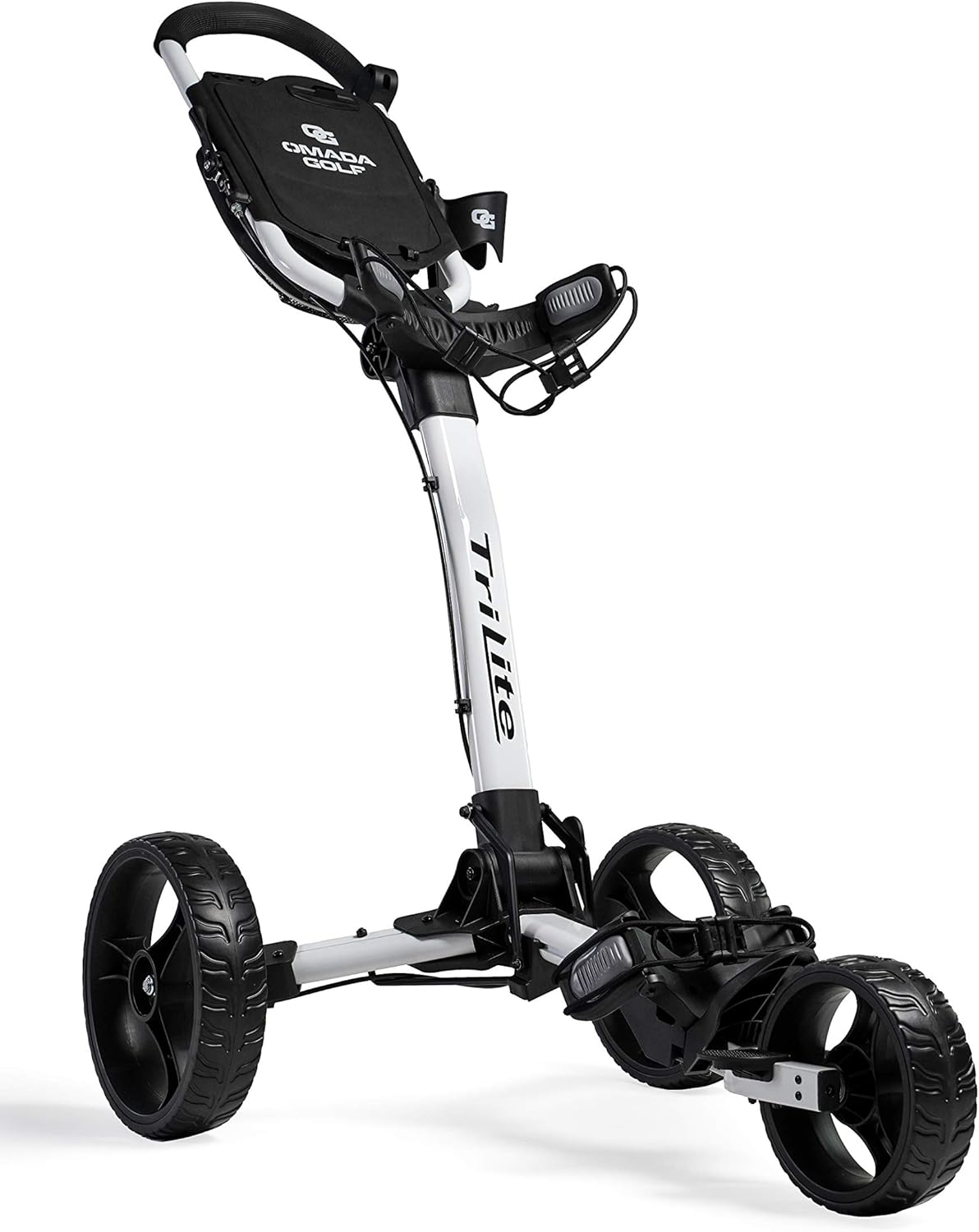 OMADA GOLF Trilite Golf Push Cart | Lightweight and Folding Golf Cart | Adjustable Golf Bag Stand