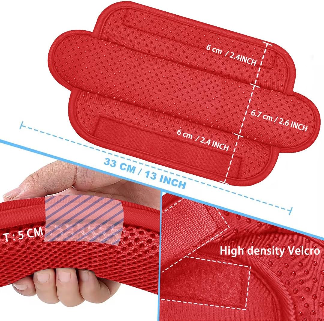 ZINZ 2-Pack Universal Shoulder Pad with Ultra Thick Cushion for Bag Luggage Bag Crossbody, Plus Long & Anti-Slip & Breathable,Red