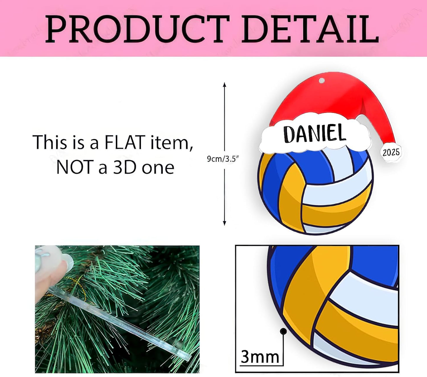 Personalized Beach Volleyball Ornaments Christmas 2025, Volleyball Ornaments for Christmas Tree, Team Ornament, Custom Coach Gifts, Hanging Decor, Gifts for Sports Lovers Boys, Xmas Gift 2025