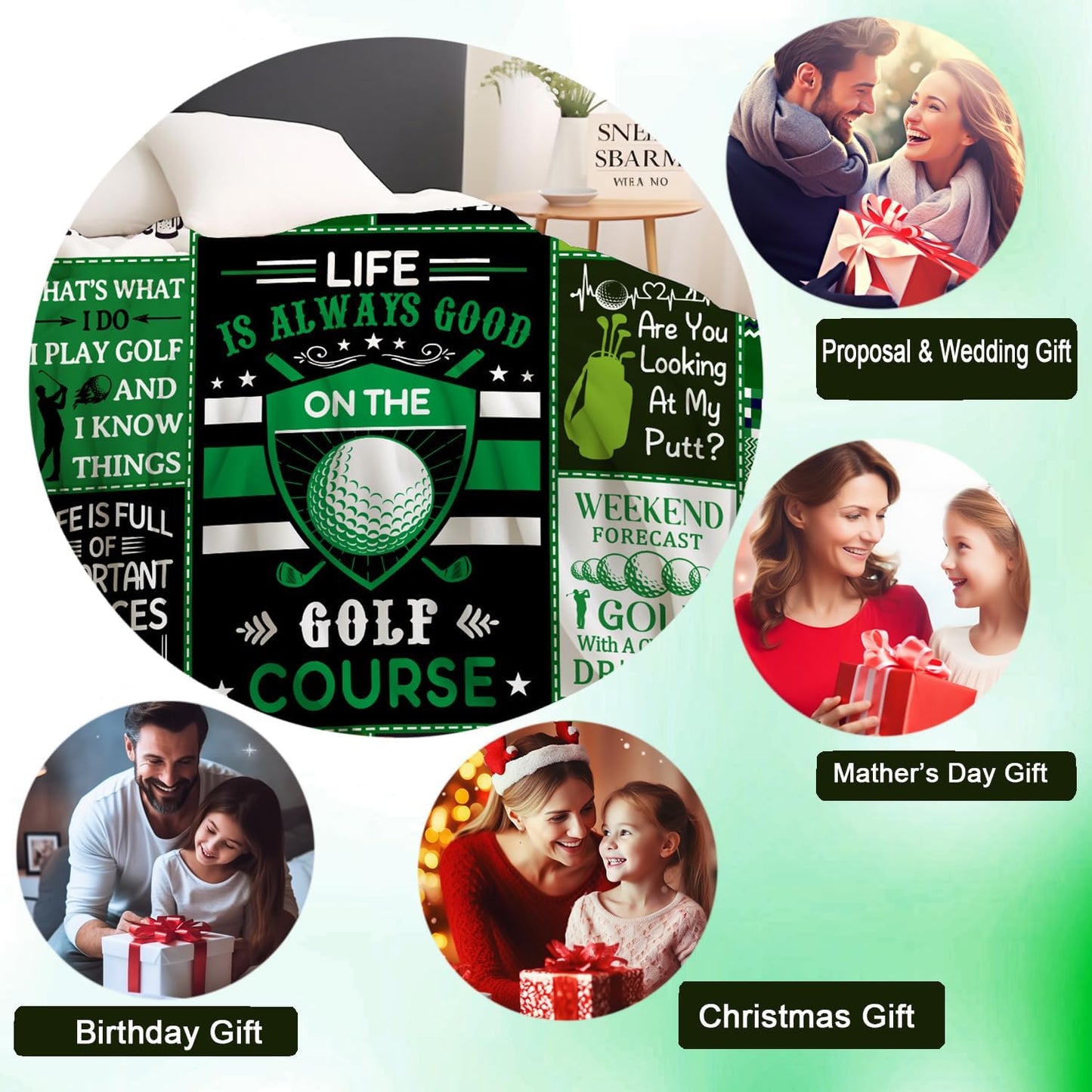 Unique Golf Blanket for Men,Golf Accessories for Men,Funny Golfer Throw Blanket Cool Golfing Gifts Idea for Golfers Men Women Adults Boys 50"X40"