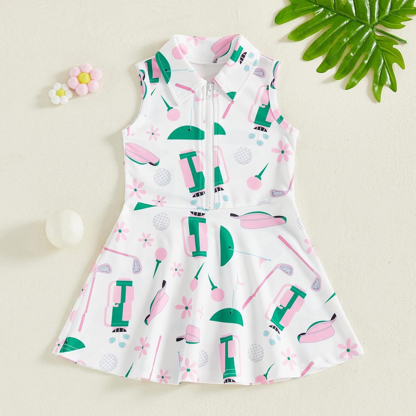 Little Girls Mardi Gras Outfit Toddler Sleeveless A Line Sun Dress Kids Zipper Party Dresses Spring Summer Clothes