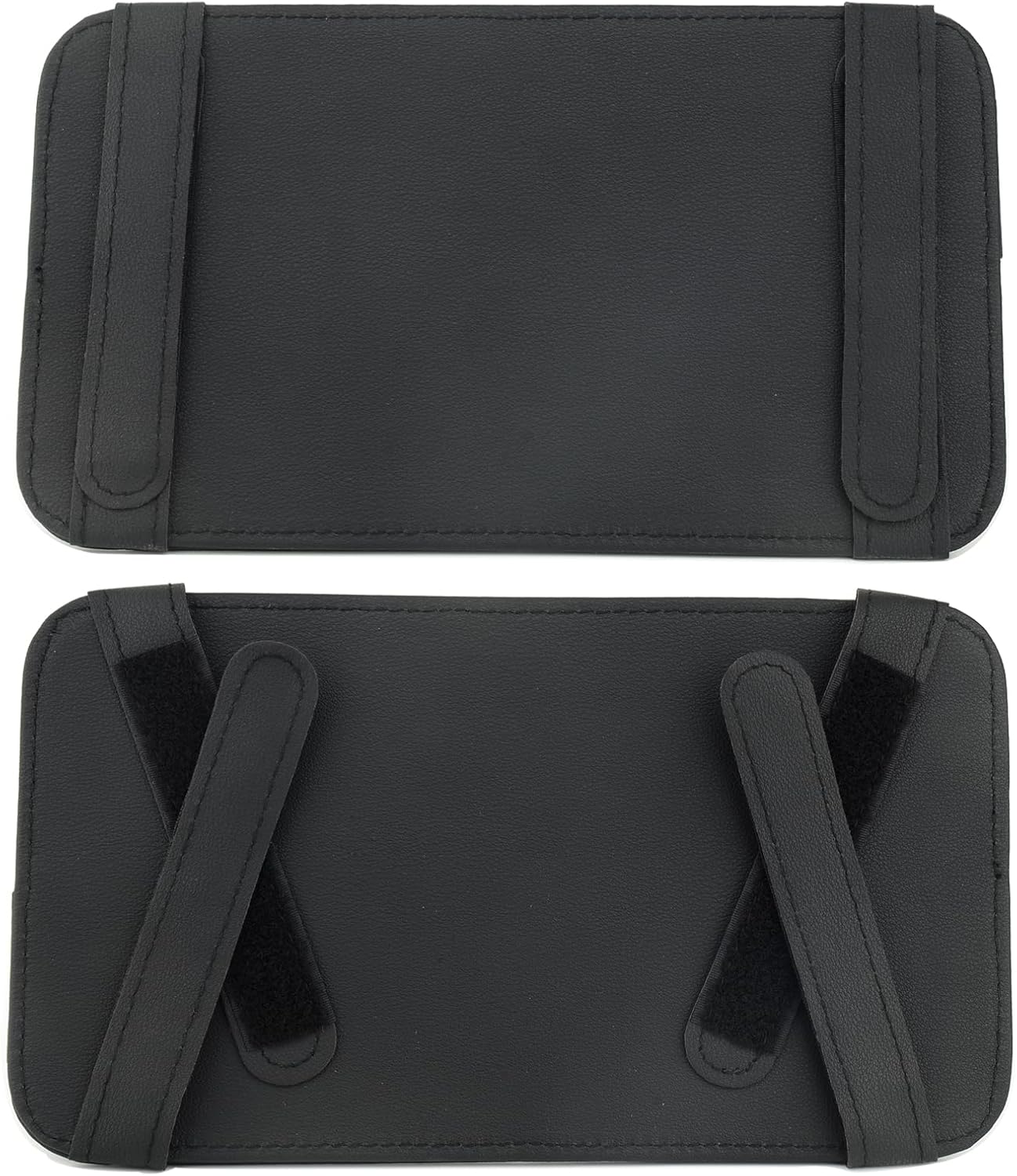 Classic Elegant Modern Car Sun Visor Organizer, Sunglasses Holder, Cards Sleeve Pockets, Car Registration License Holder, Driving License, Insurance, Cards, Pen, Key