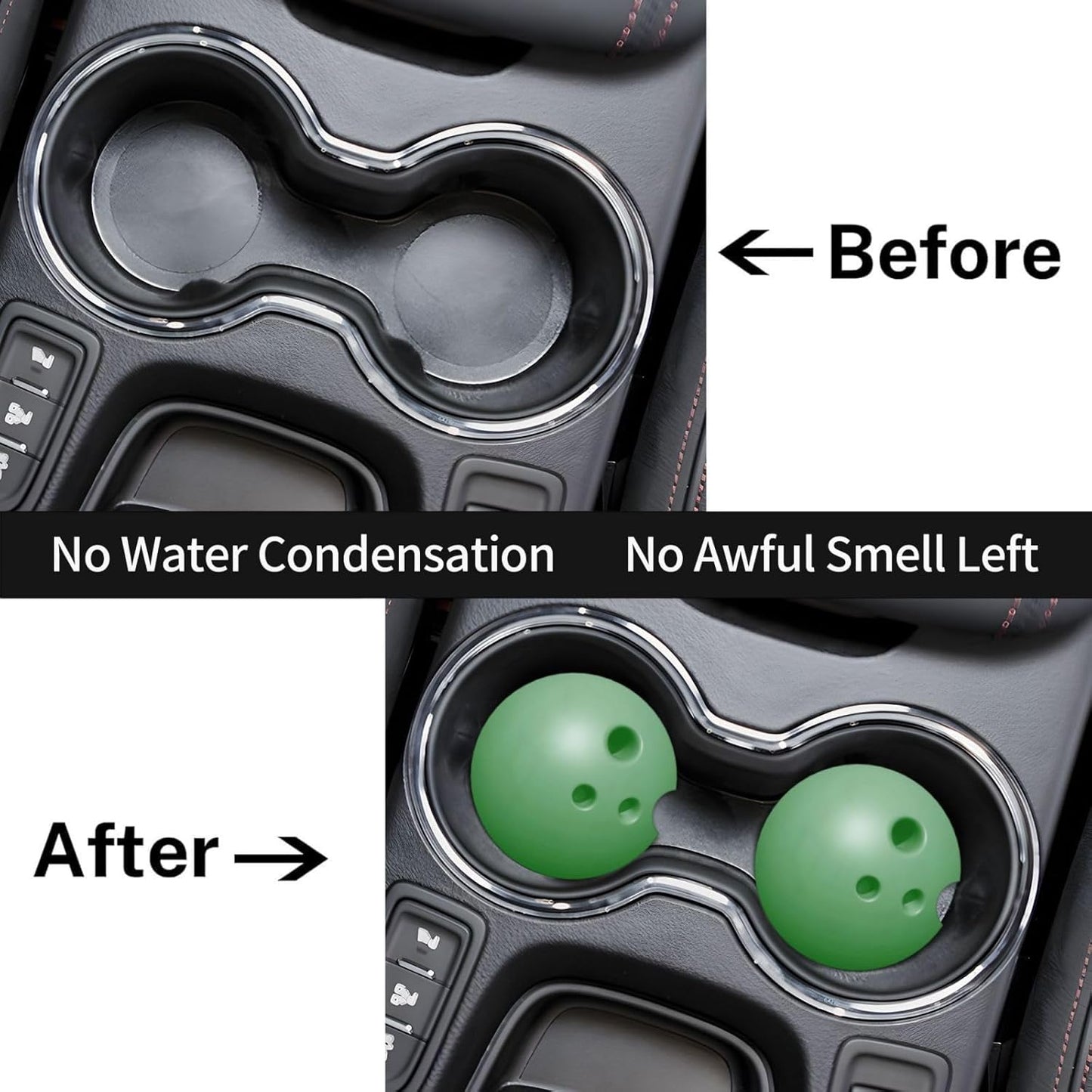 Car Cup Holder Coasters, Bowling Ball Car Coasters for Cup Holder Drinks, 2 Pack Ceramic Cute Auto Interior Accessories for Women Men