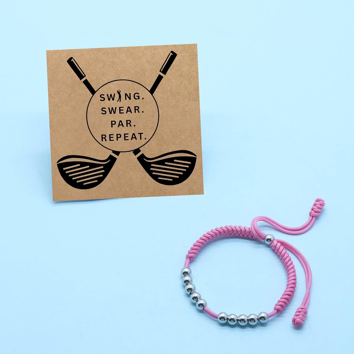 LAMIBEE Premium Golf Stainless Steel 10 Bead Score Counter Bracelet, Golf Stroke Count Bracelet, Resizable Easy Adjust Golf Round Scoring Tracker, Durable Stylish Golf Accessory