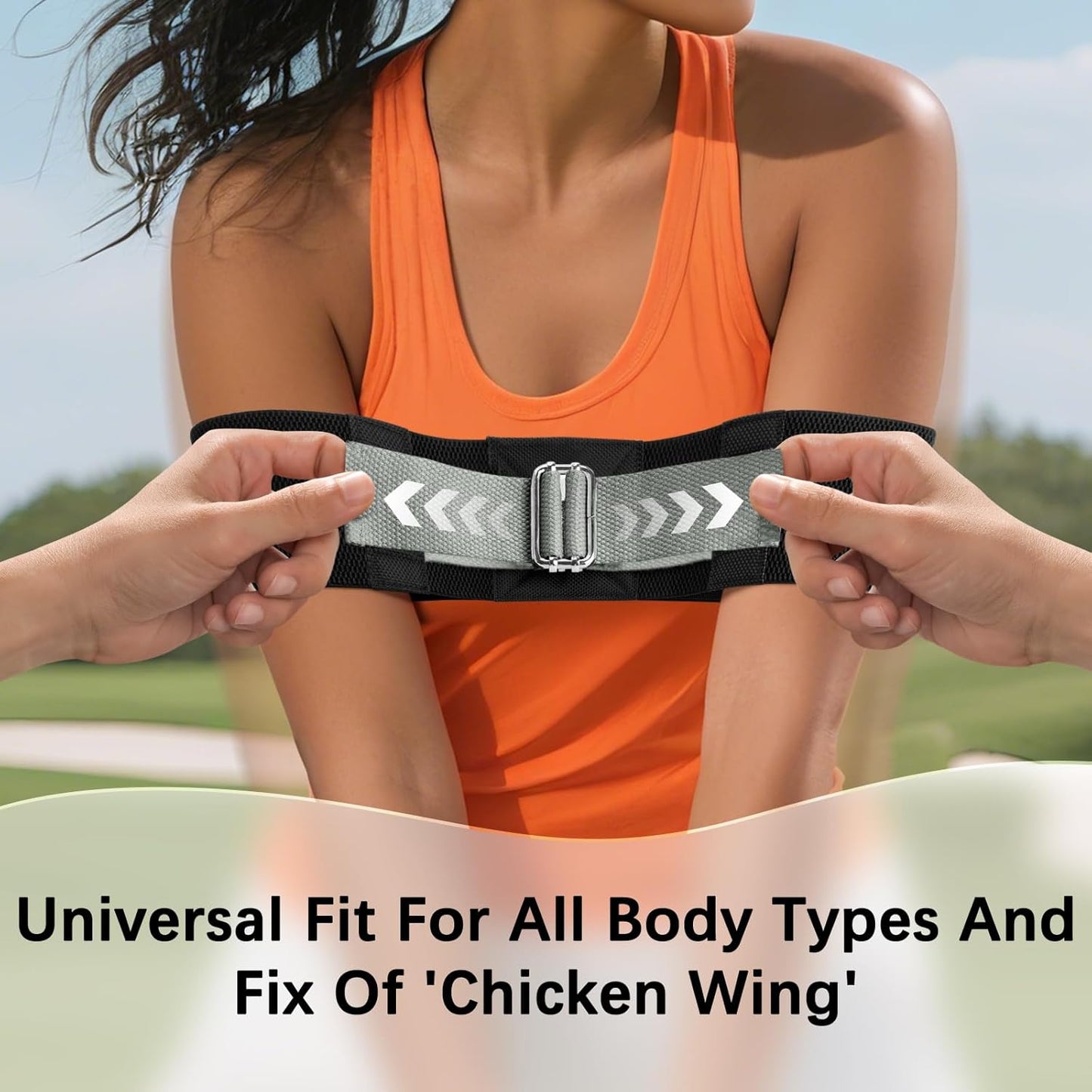 Adjustable Golf Swing Trainer Arm Band-Golf Training Aid with Metal Button for Customized Fit-Enhance Muscle Memory for All Skill Levels-Great Gift for Golfers