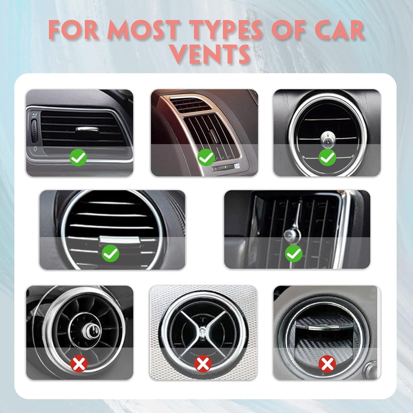 Custom Car Air Vent Clip Personalized Crystal Car Vent Air Freshener Customized Air Purifier Scented Crystal Clip (Heart)