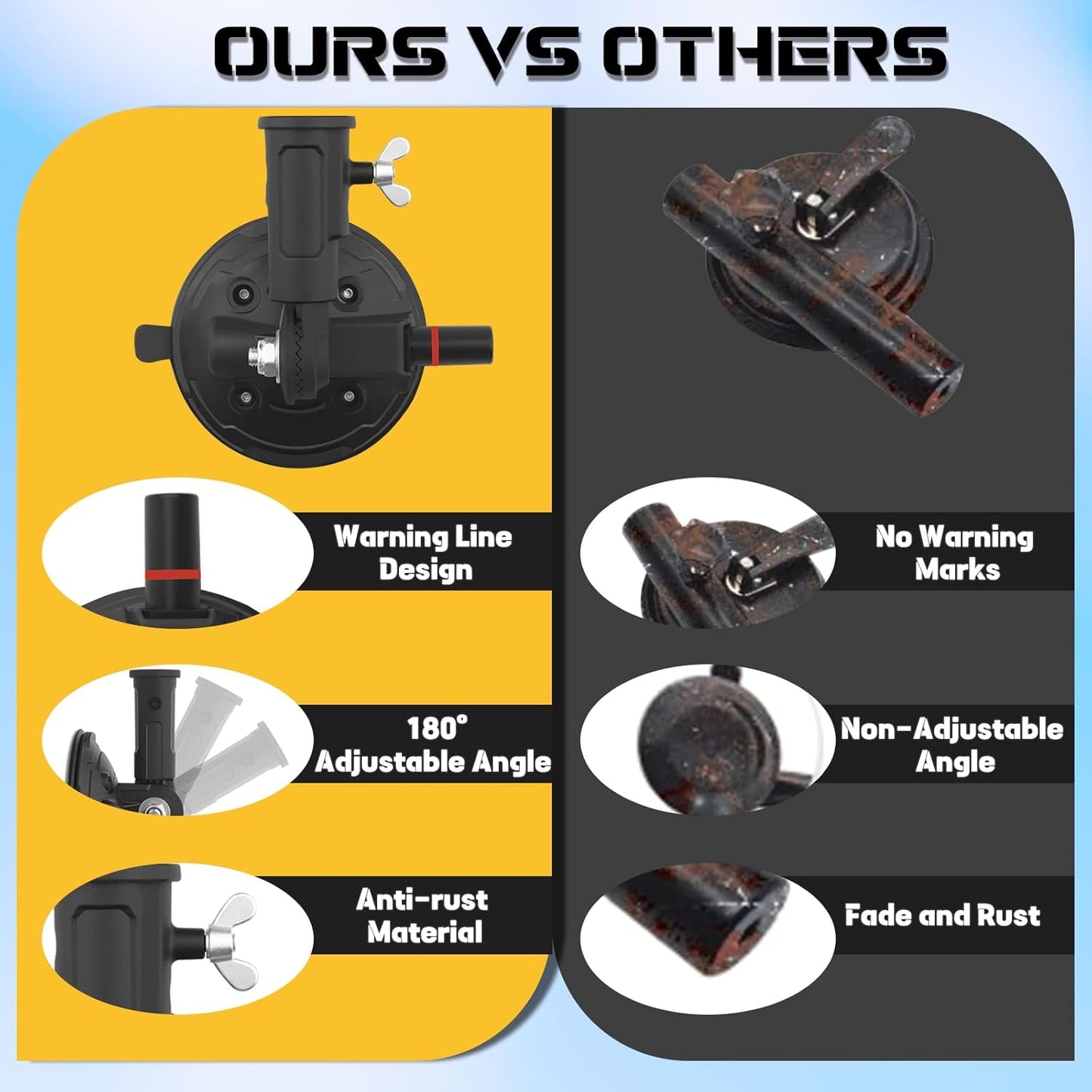 Suction Cup Flag Holder for Car, RV Flag Pole Mount Angle-Adjustable Heavy Duty Metal Flag Holder for RV, Truck, Camper, Car, Boats(1 Pack)