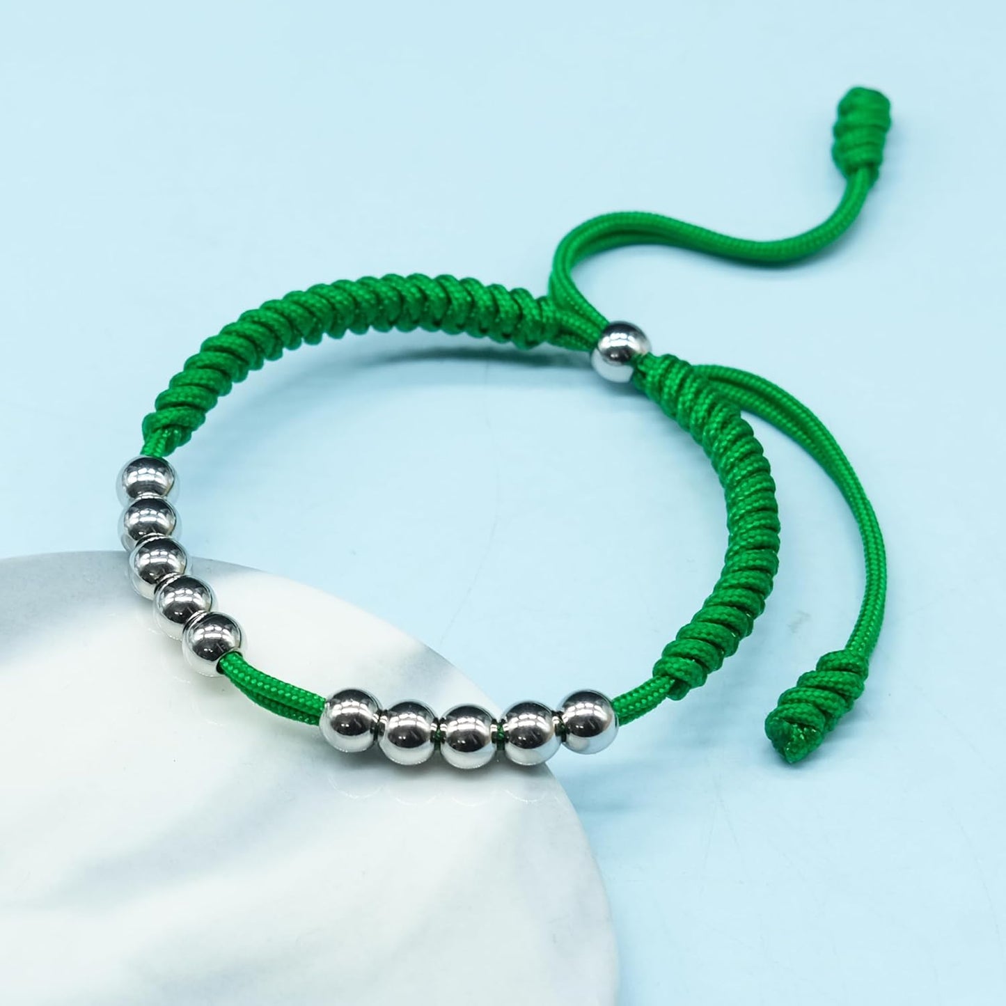 LAMIBEE Premium Golf Stainless Steel 10 Bead Score Counter Bracelet, Golf Stroke Count Bracelet, Resizable Easy Adjust Golf Round Scoring Tracker, Durable Stylish Golf Accessory