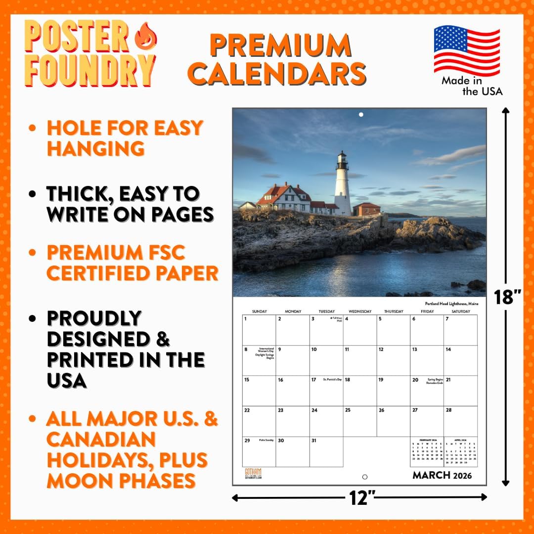 Thailand Calendar 2026 Monthly Wall Calender 12 Month | American Made In The USA