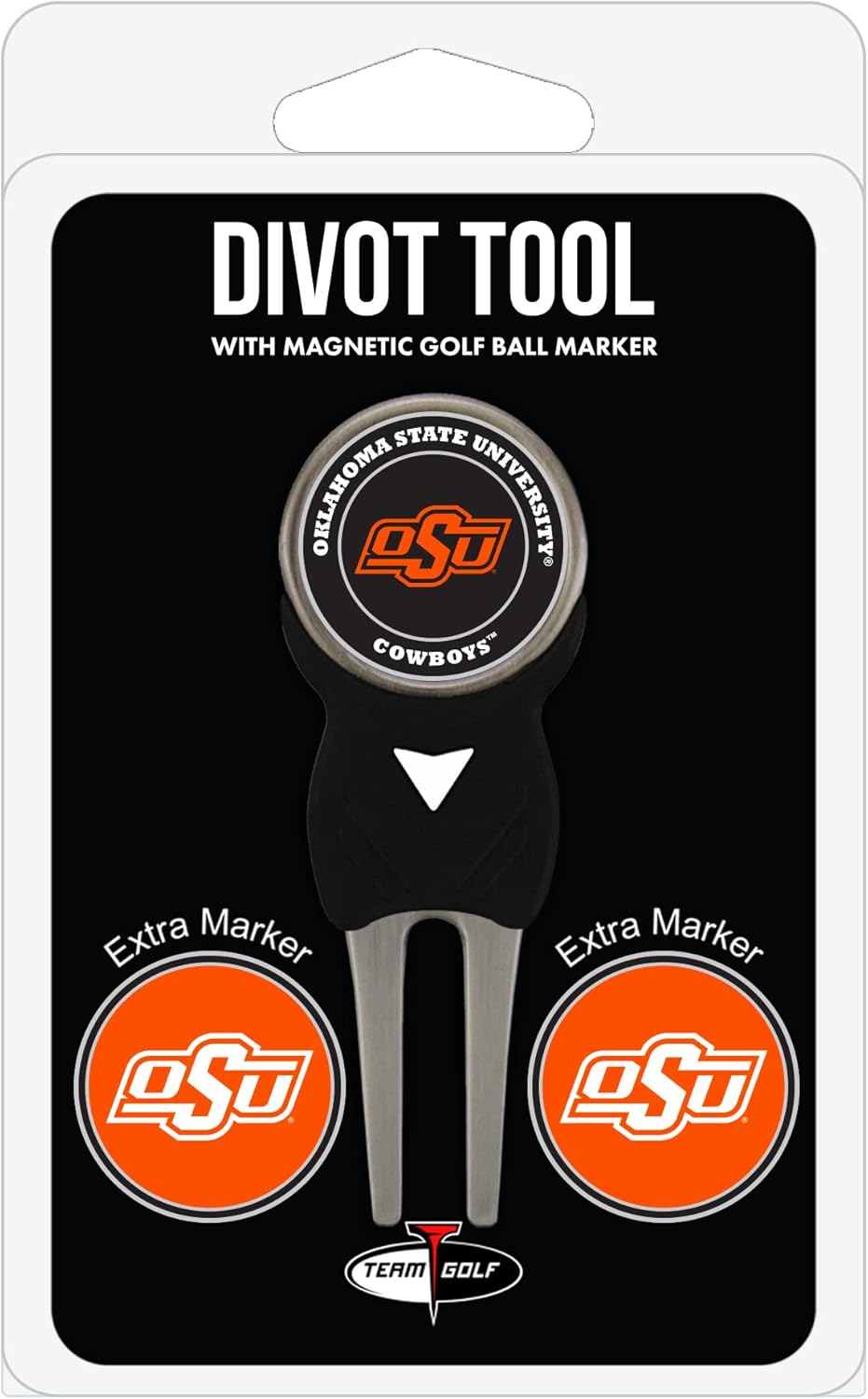 Team Golf NCAA Divot Tool with 3 Golf Ball Markers Pack, Markers are Removable Magnetic Double-Sided Enamel
