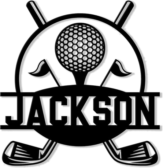 Personalized Golf Metal Sign – Custom Golfer Name Wall, Fence, Yard, Porch, Patio, Home, Office, or Clubhouse Decor – Gift for Dad, Mom, Husband, Wife, Son, Daughter on Birthday or Holiday