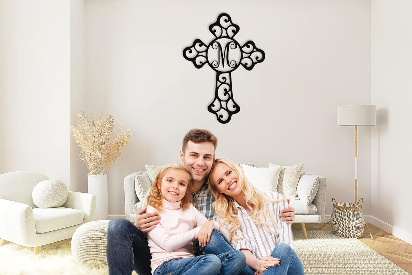Custom Cross Metal Sign, Personalized Initial Monogram Cross Metal Sign, Religious Gift, Christian Gifts, Christian Signs, Baptism Gift, Easter Gifts