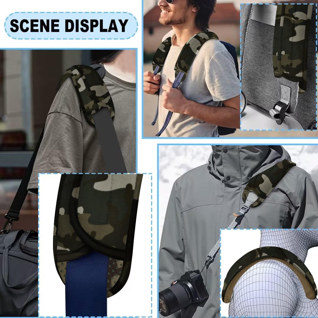 ZINZ 2-Pack Universal Shoulder Pad with Ultra Thick Cushion for Bag Luggage Bag Crossbody, Plus Long & Anti-Slip & Breathable,Camouflage Green