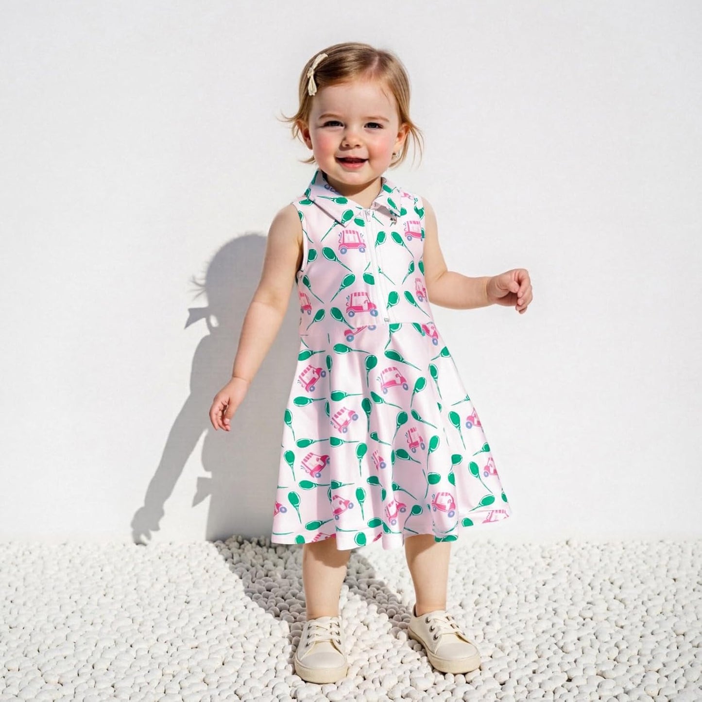 Little Girls Mardi Gras Outfit Toddler Sleeveless A Line Sun Dress Kids Zipper Party Dresses Spring Summer Clothes