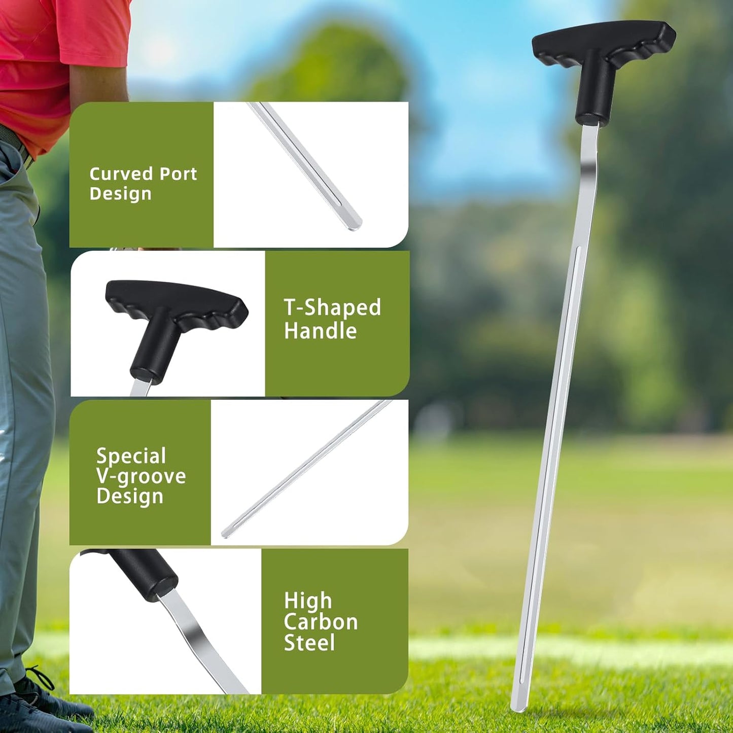 Golf Grip Removal Tool, 12" V-Groove Grip Remover Saver for Standard Length Swinging Grips, High-Carbon Steel Golf Club Regripping Kit, Golf Supplies, Golf Grip Kit, Grip Repair Tool