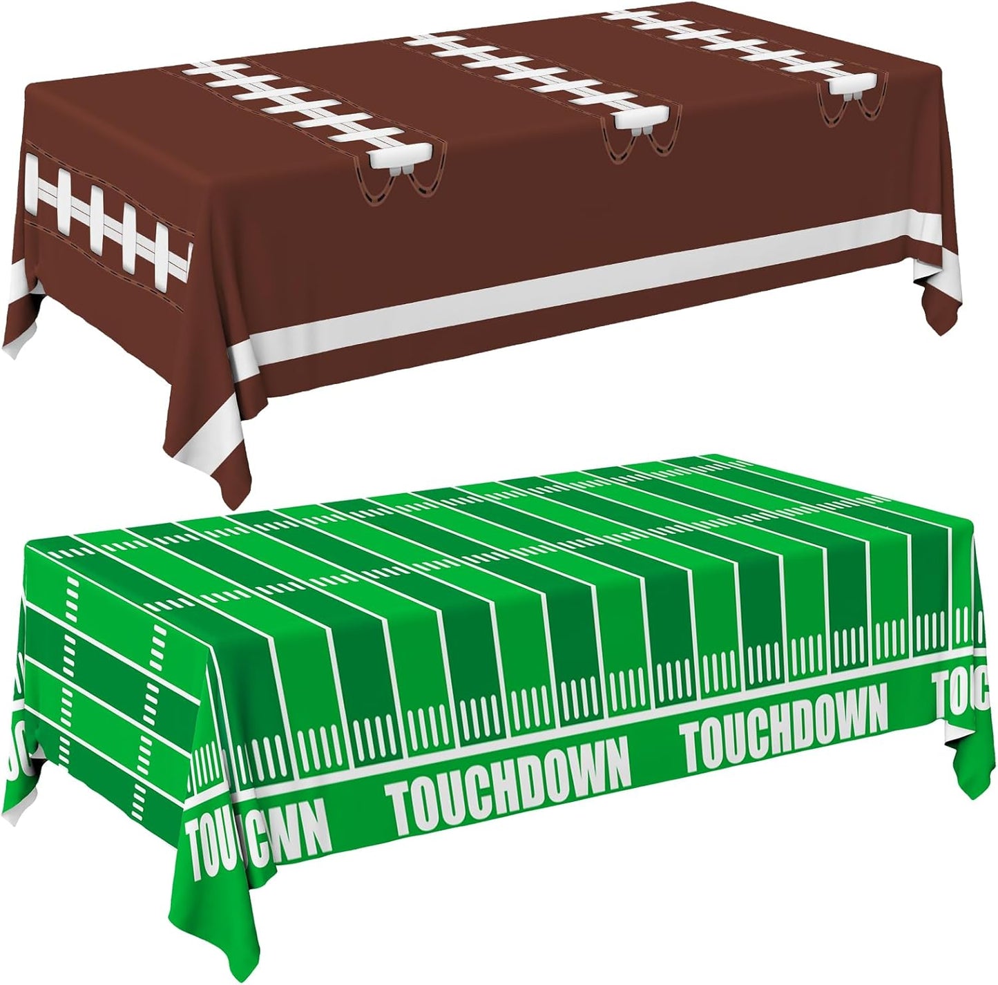Gatherfun Football Party Decorations Disposable Tablecloth Plastic Touchdown Table Cover for Birthday Football Party Games Decoration 54 X 108Inch，2 Pack