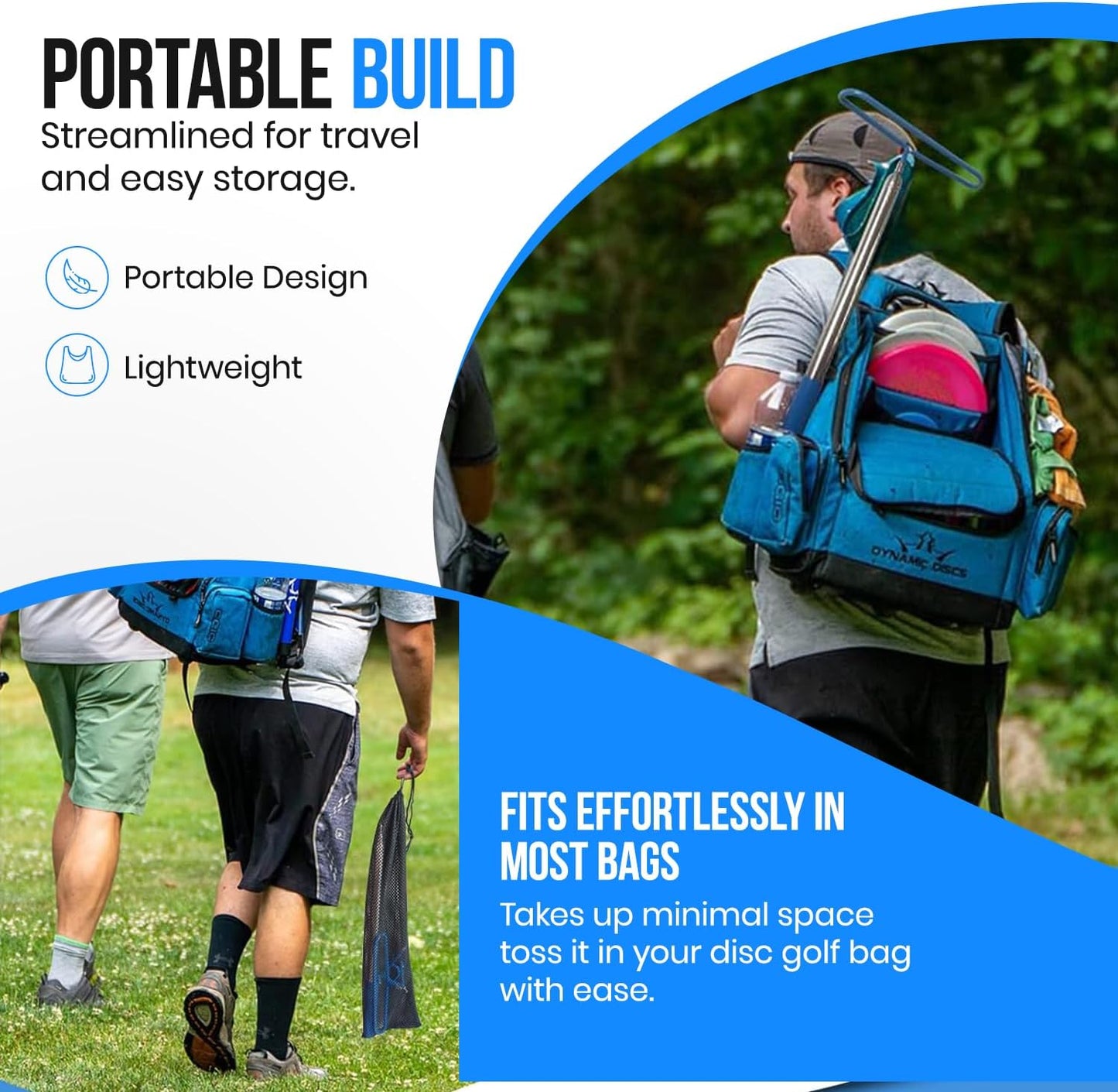 4-in-1 Extendable Disc Golf Retriever Pole – 16ft Heavy-Duty Telescopic Disc Catcher Stick with Dual Steel Hooks & Carry Bag – Rescue Discs from Trees, Lakes, Fences & Thick Brush