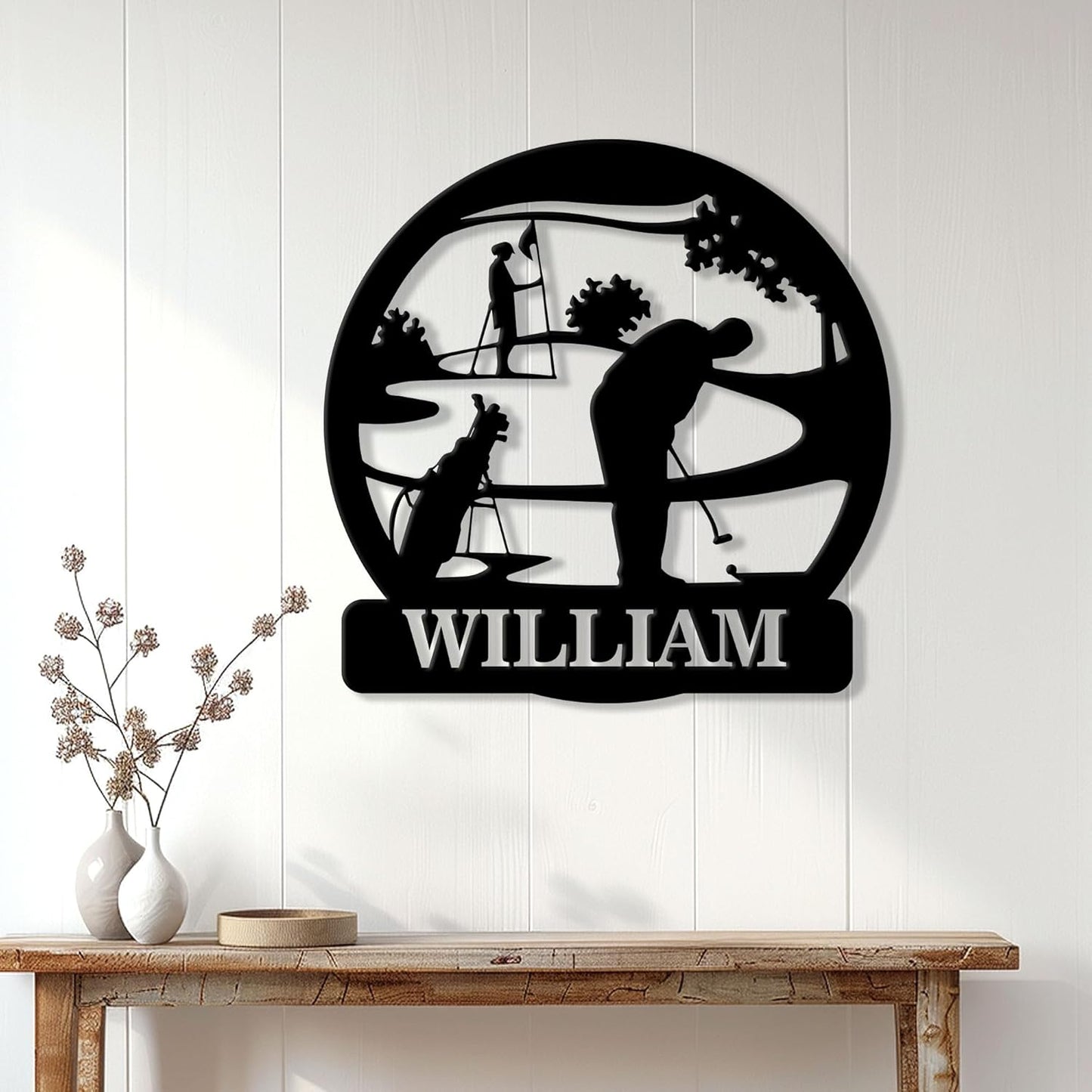 Personalized Golf Metal Sign – Custom Golfer Name Wall, Fence, Yard, Porch, Patio, Home, Office, or Man Cave Decor – Gifts for Dad, Husband, Boyfriend, Son, or Golf Lover on Birthday or Holiday