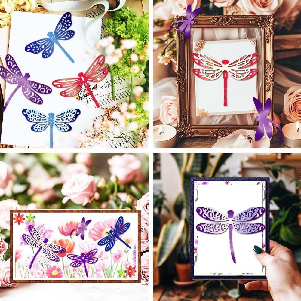 MAYJOYDIY Layered Dragonfly Metal Die Cuts Dragonfly Wings Cutting Dies Stencil Insects Embossing Scrapbooking Cuts Template for DIY Scrapbooking Craft Card Making Album Gift Decor