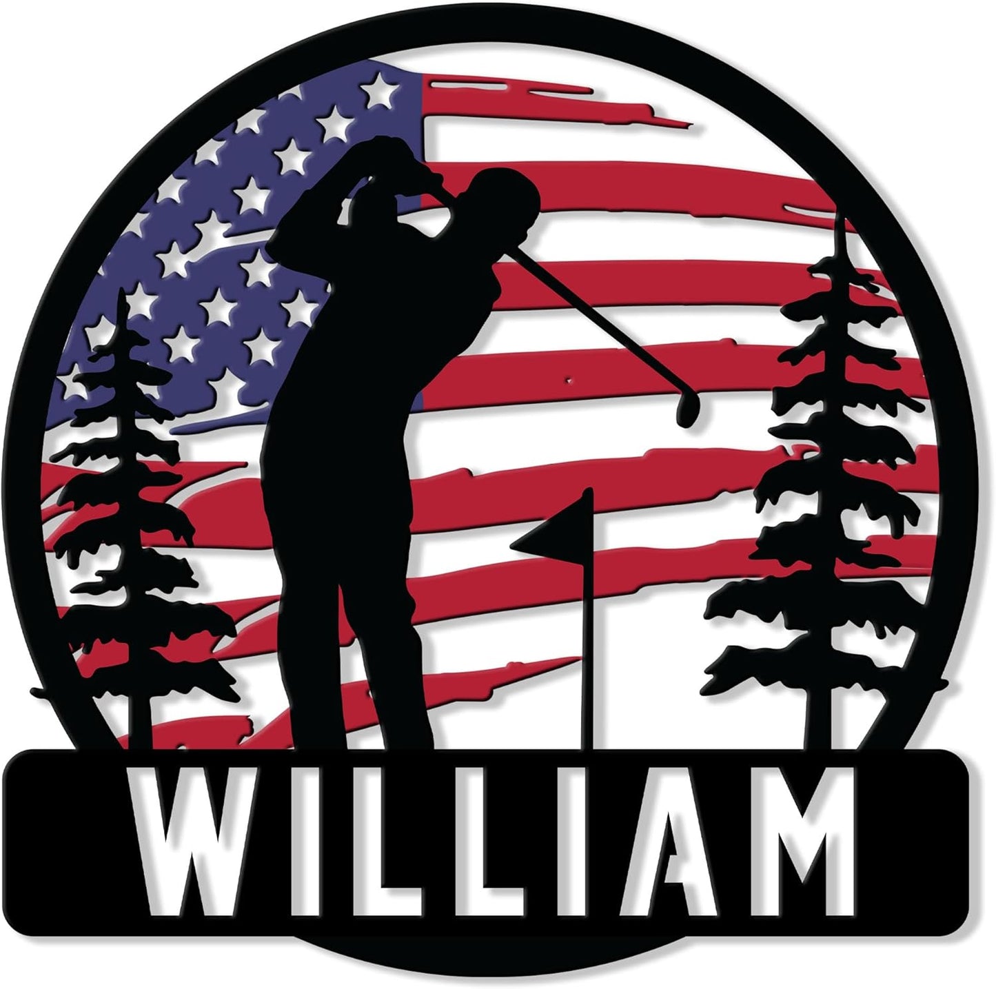 Custom Golf Wall Sign – Personalized Name Decor for Home, Yard, or Clubhouse – Thoughtful Gift for Dad, Mom, Son, Daughter, or Coach on Birthday, Team Celebration, or Golf Tournament