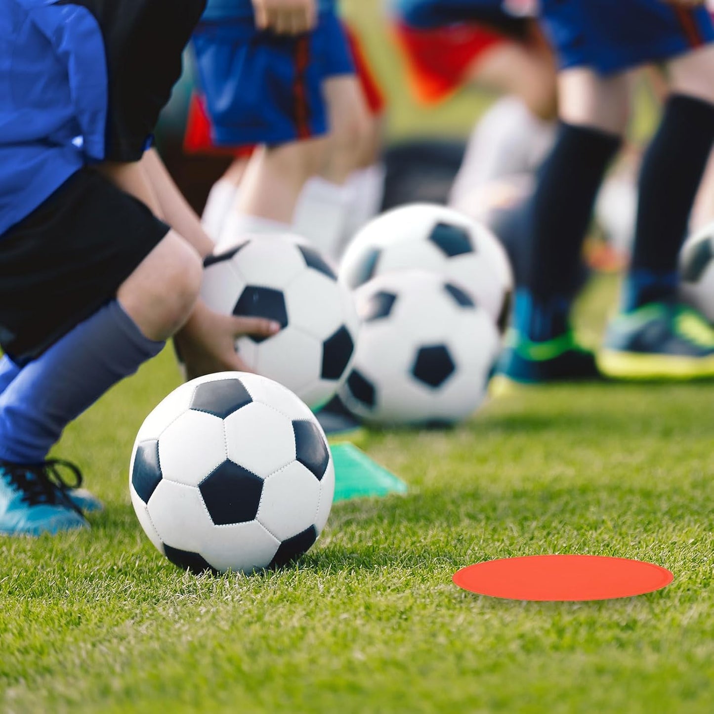 PATIKIL 9 Inch Poly Spot Markers, 12Pcs Non Slip Rubber Floor Dots with Storage Bag Flat Agility Cones for Sports Training Basketball Football