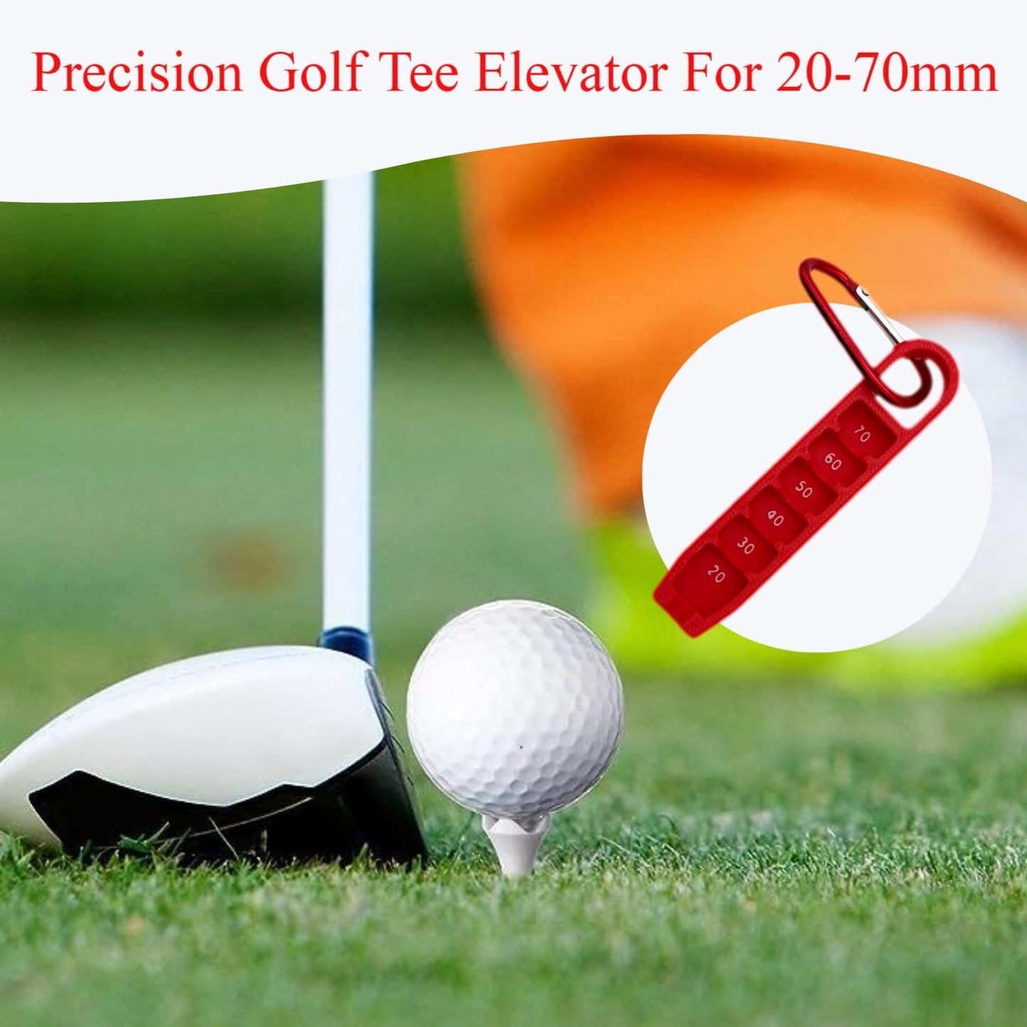 Golf Tee Elevator Golf Tee Height Adjuster, 20-70mm Precision, Portable 3D Printed Tee Setter for Accurate Placement and Game Performance