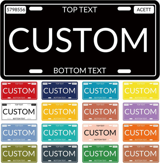 Custom License Plate for Front of Car, Personalized Number Plate Customized Your Text Image Photo Logo, Suitable for Truck Car Door Plate Bar Cafe Auto Accessories (6x12inch style2)