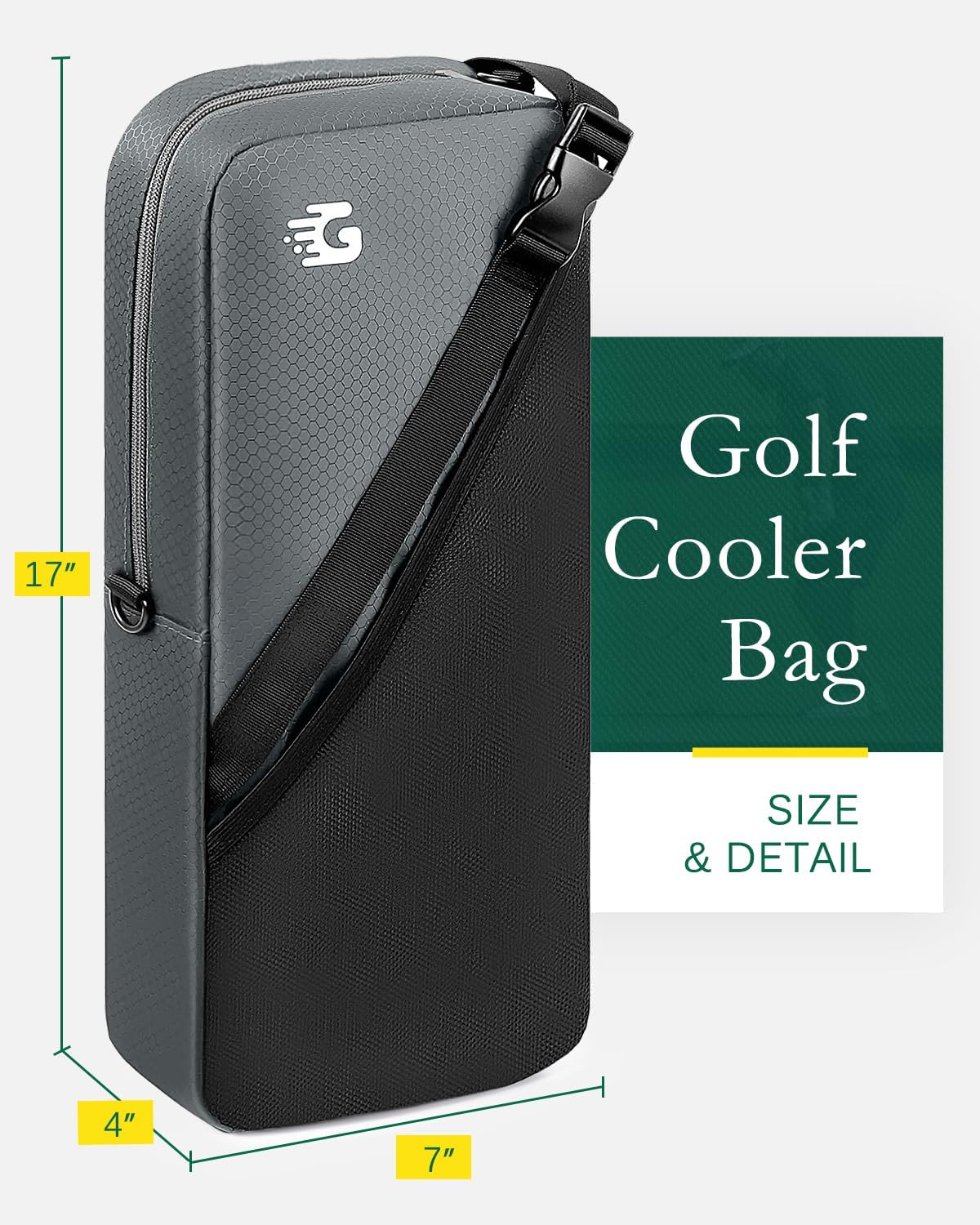 Golf Cooler Bag with Ice Packs - Golf Gifts for Men Fits in Golf Bags Golf Accessories Fathers Day Dad Gifts from Daughter Son Wife - Keeps 6 Beer Cans or 2 Wine Bottles Cold for Hours
