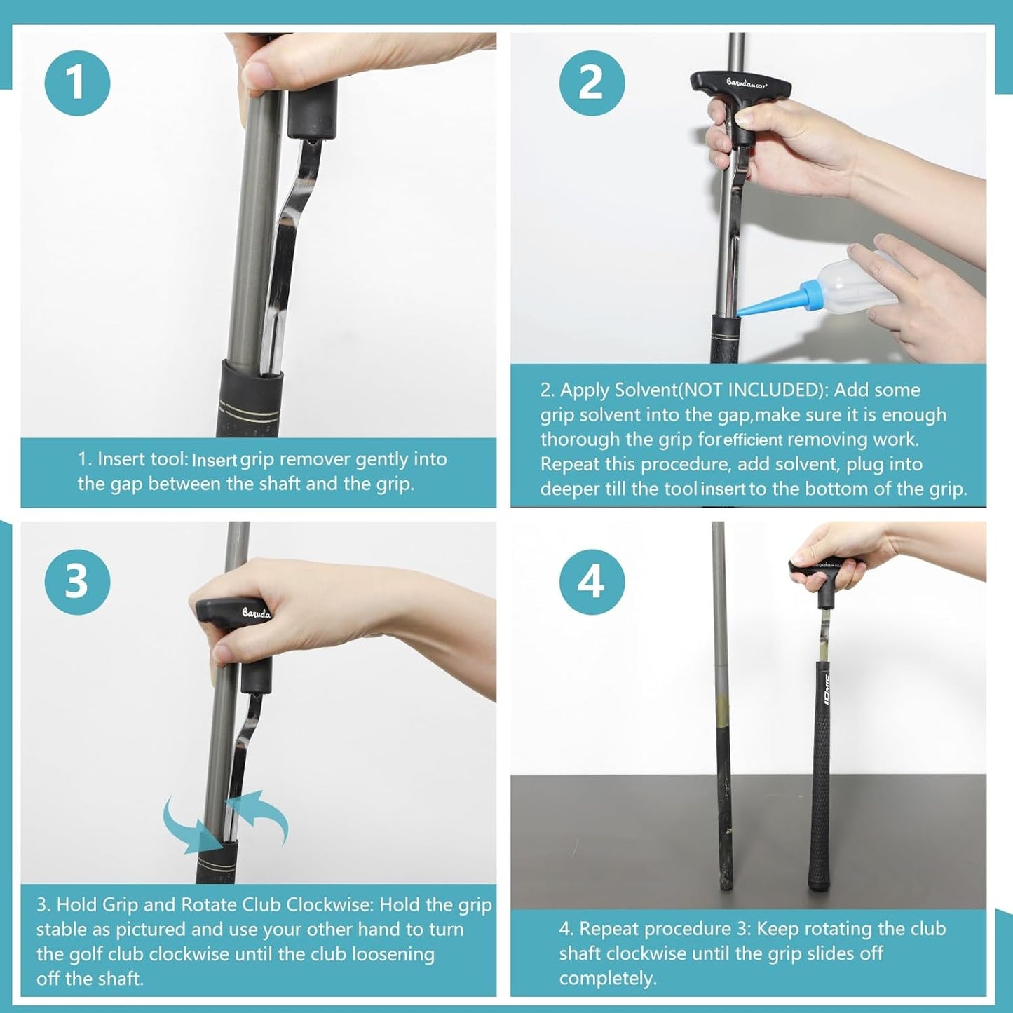 Golf Grip Removal Tool - Black Grip Repair Kits V-Groove Grip Remover Saver for Standard Length Swinging Grips Golf Grip Tool Grip Remover Gripping Tool