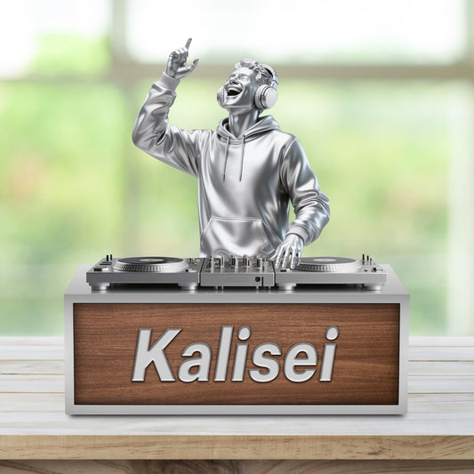 Custom DJ Name Desk Sign Personalized Acrylic DJ Desk Ornament Music Studio Decor Plaque Disc Player Hip-hop Singer Figurine Trinket Music Lovers Gift for Men Women