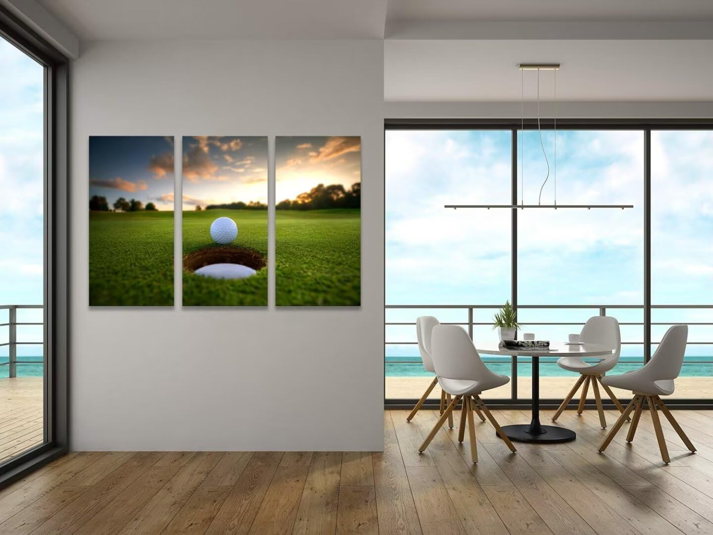 Golf Course Canvas Wall Art for Living Room Bedroom Home Decorations Golf Wall Decor for Office Golf Course Pictures Posters Framed Artwork Canvas Prints Ready to Hang(12''W x 24''H x3)