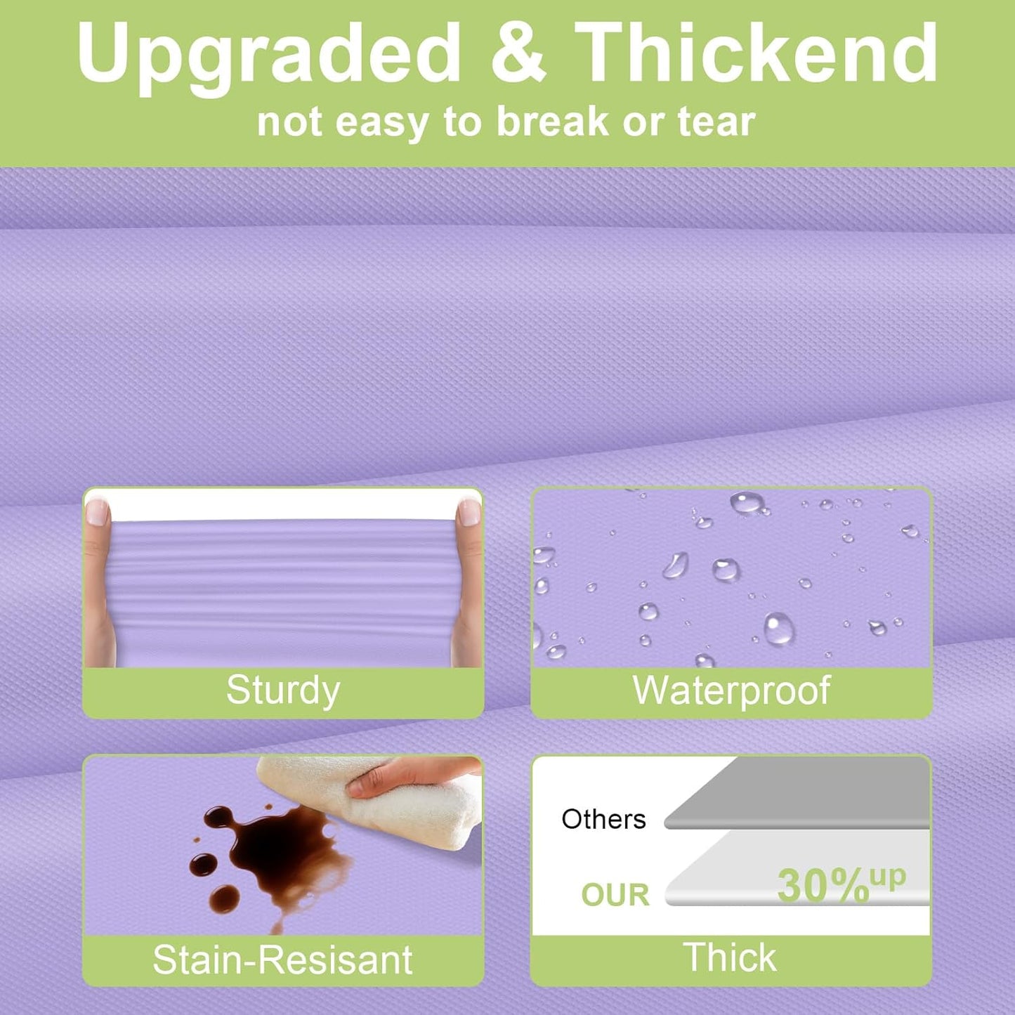 QIKSION Plastic Table Cloth Disposable 12 Pack, 54 x 108 Inch Tablecloths for Rectangle Tables, Lavender Plastic Table Cover