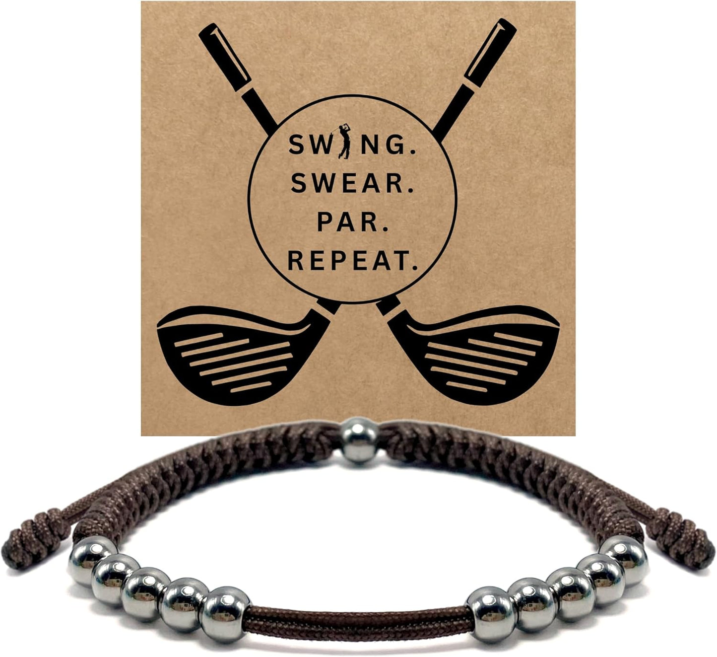 LAMIBEE Premium Golf Stainless Steel 10 Bead Score Counter Bracelet, Golf Stroke Count Bracelet, Resizable Easy Adjust Golf Round Scoring Tracker, Durable Stylish Golf Accessory